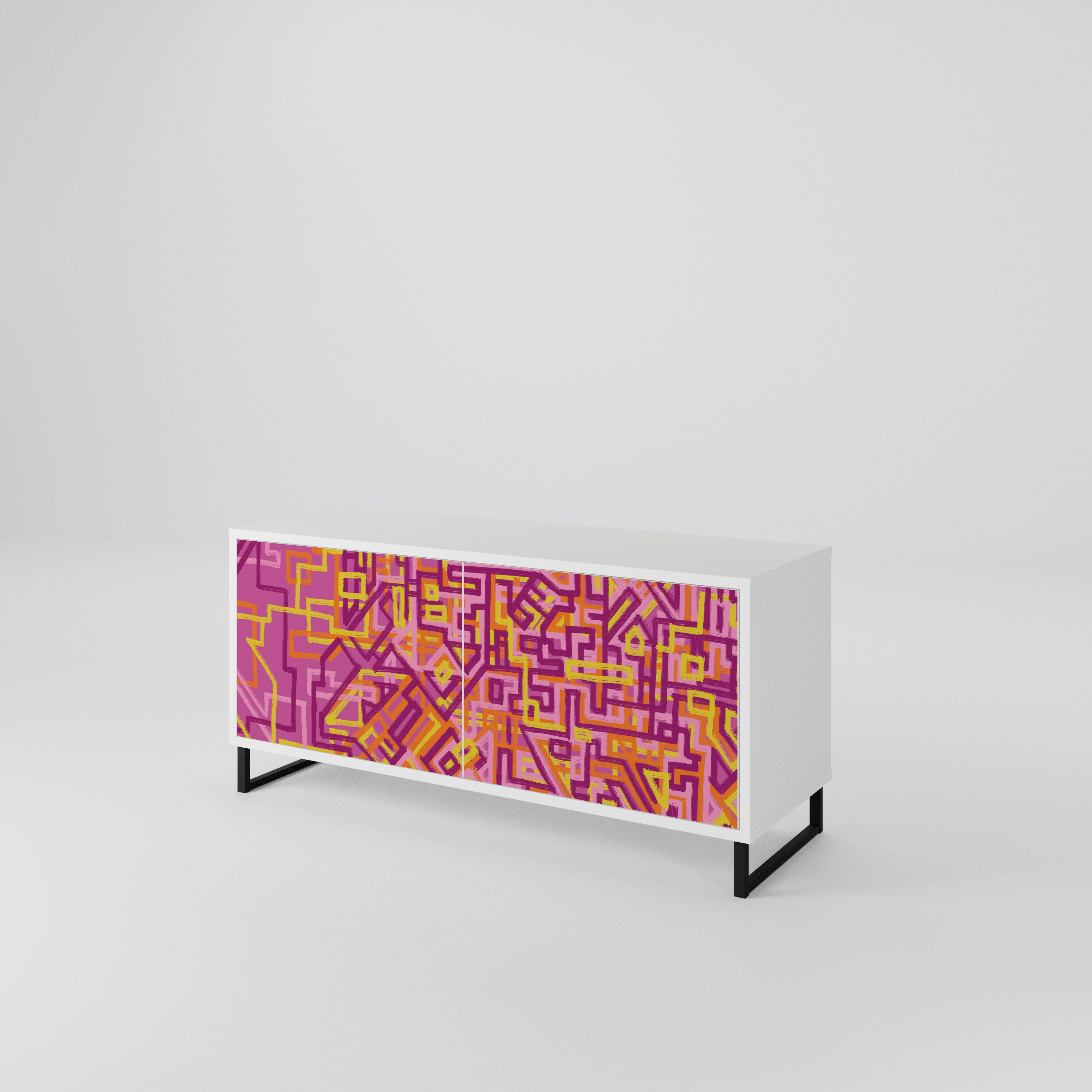 LOVELY MEMORIES Mueble de TV Compacto de 2 puertas