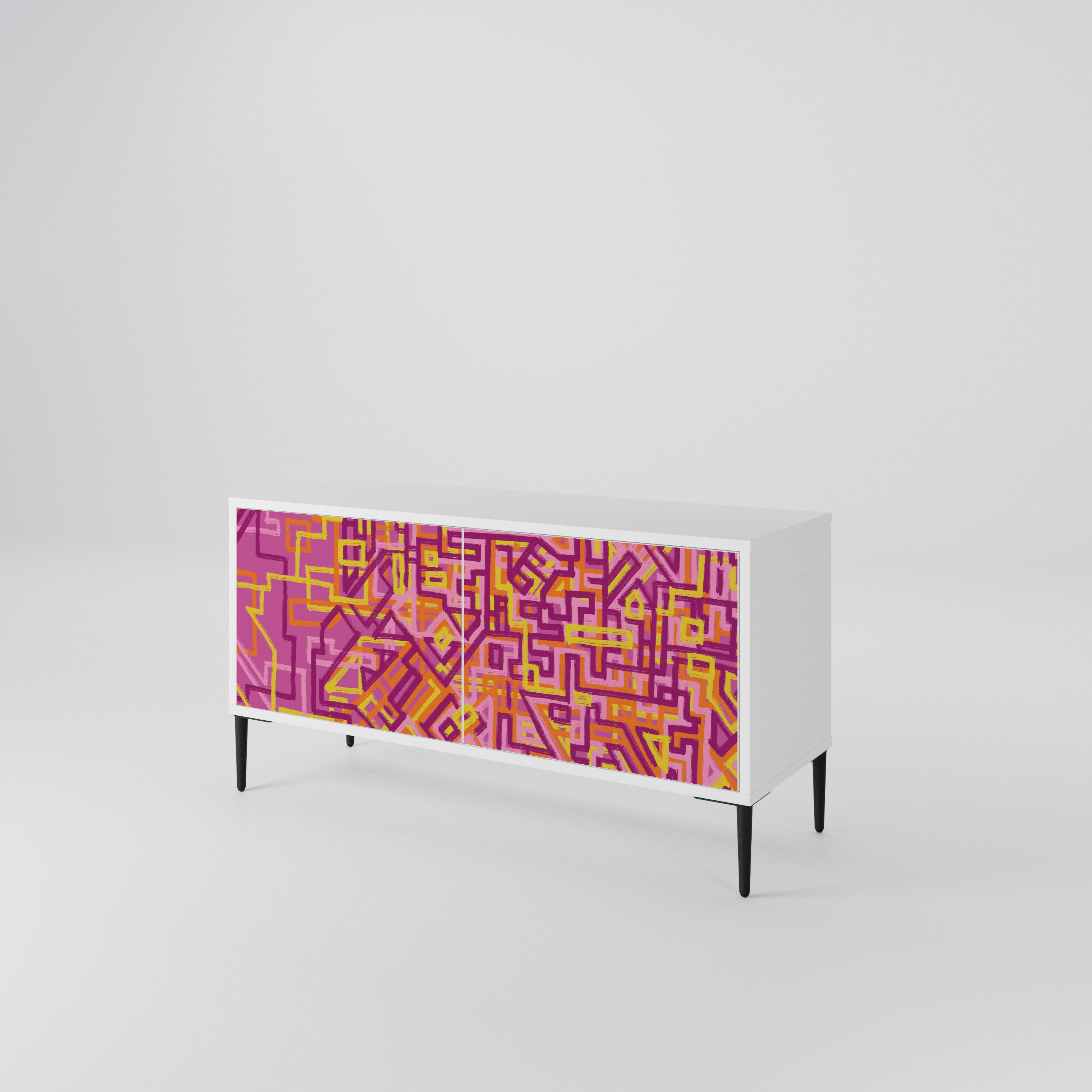 LOVELY MEMORIES Mueble de TV Compacto de 2 puertas