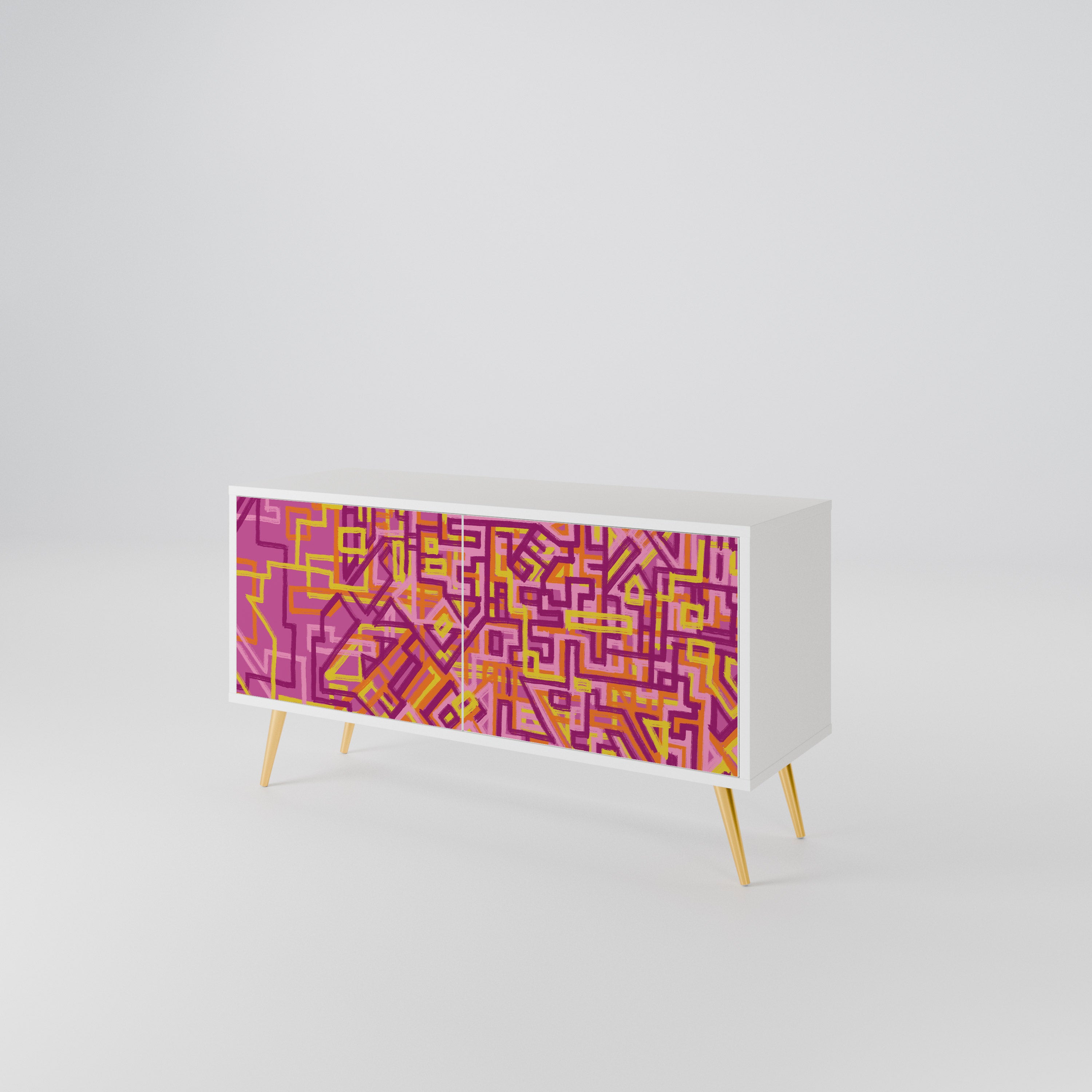 LOVELY MEMORIES Mueble de TV Compacto de 2 puertas