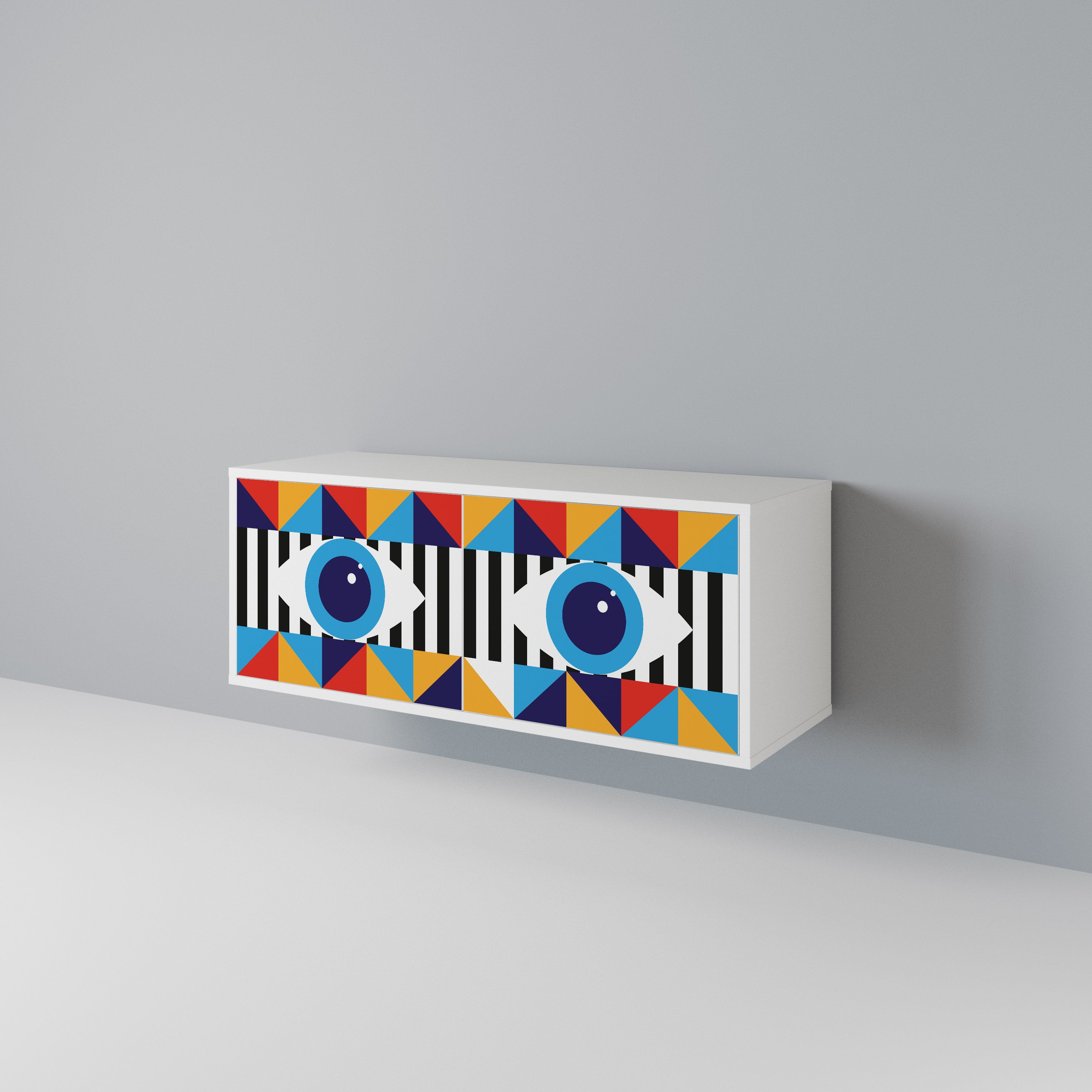 ABSTRACTION AND GEOMETRY Mueble de TV Compacto de 2 puertas