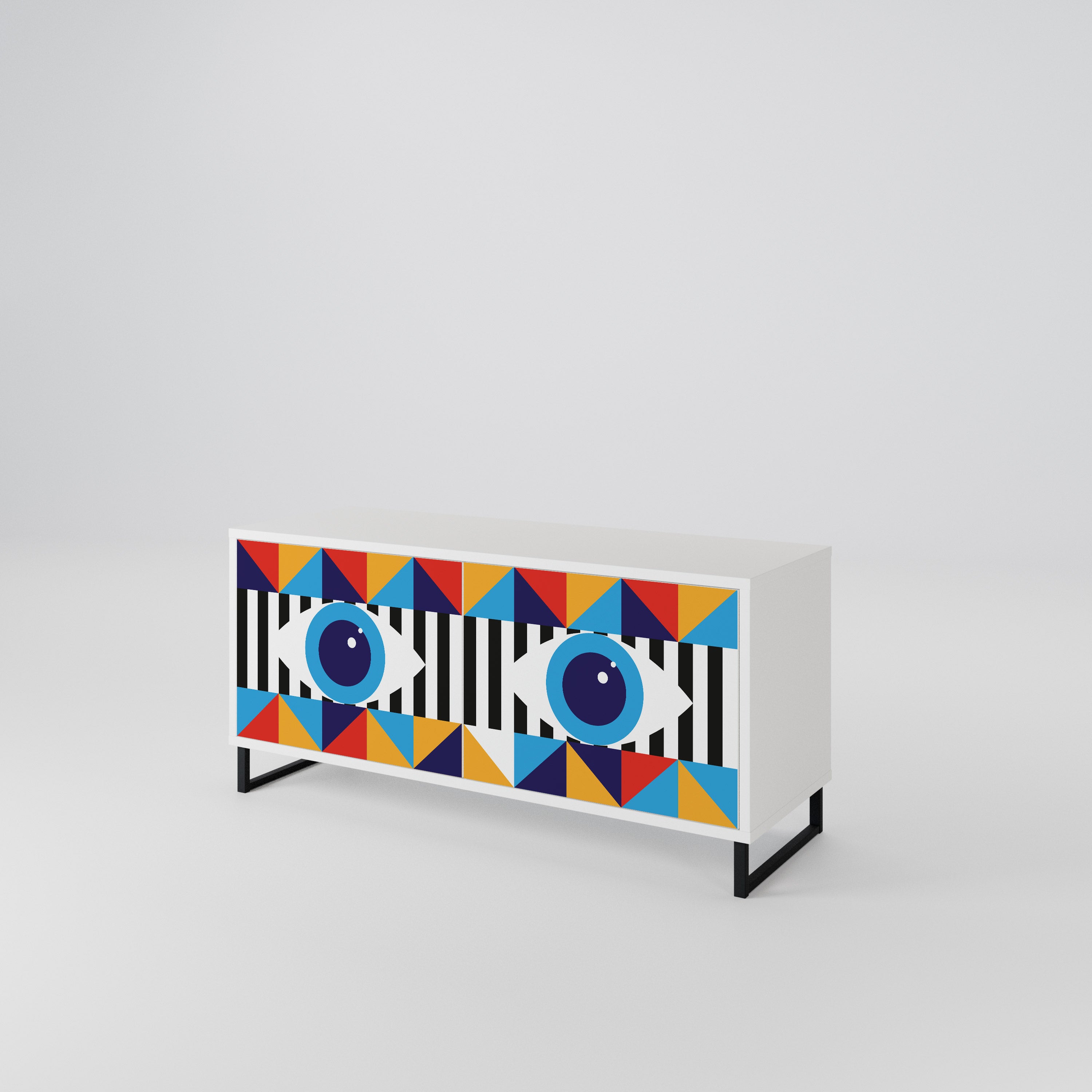 ABSTRACTION AND GEOMETRY Mueble de TV Compacto de 2 puertas