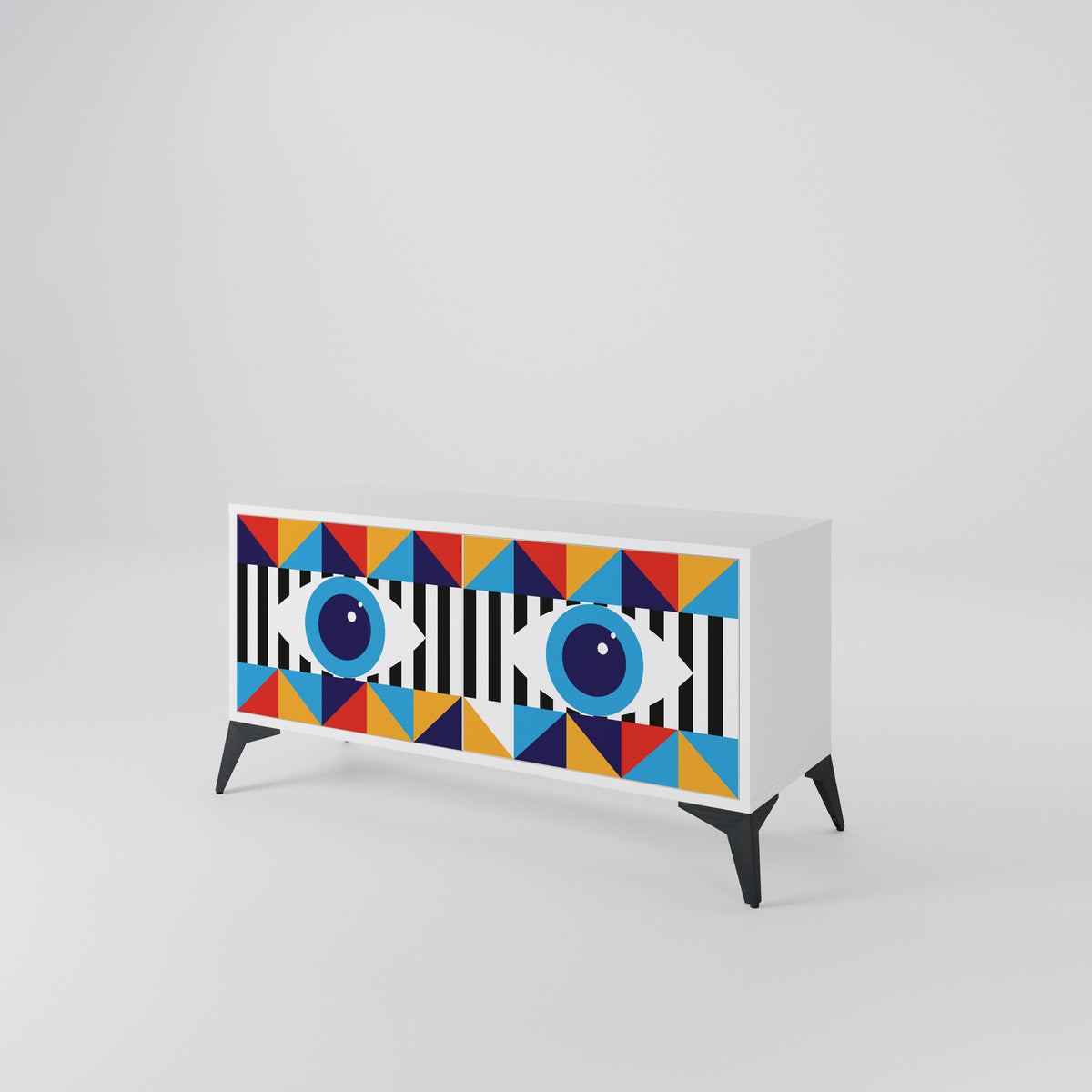ABSTRACTION AND GEOMETRY Mueble de TV Compacto de 2 puertas