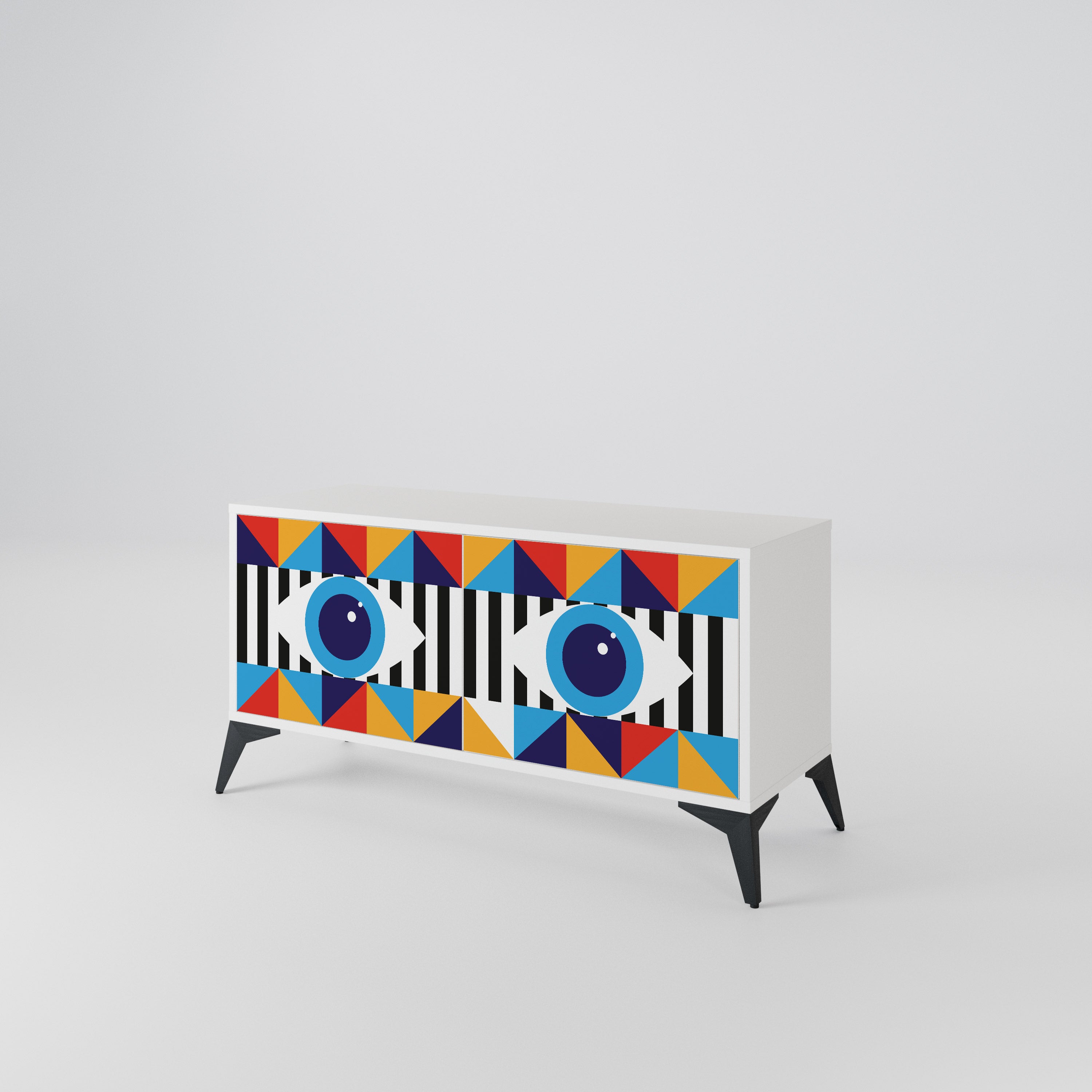 ABSTRACTION AND GEOMETRY Mueble de TV Compacto de 2 puertas