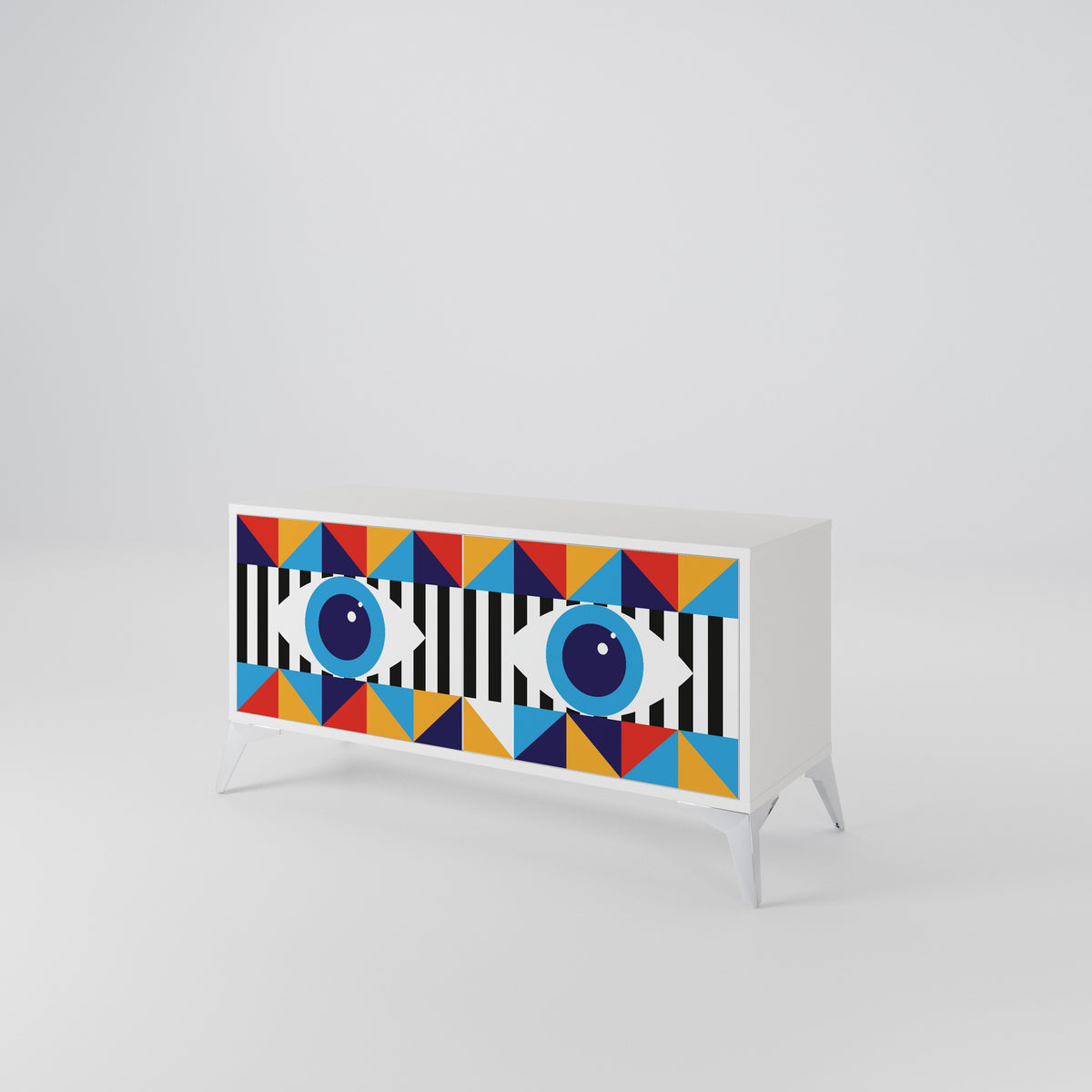 ABSTRACTION AND GEOMETRY Mueble de TV Compacto de 2 puertas