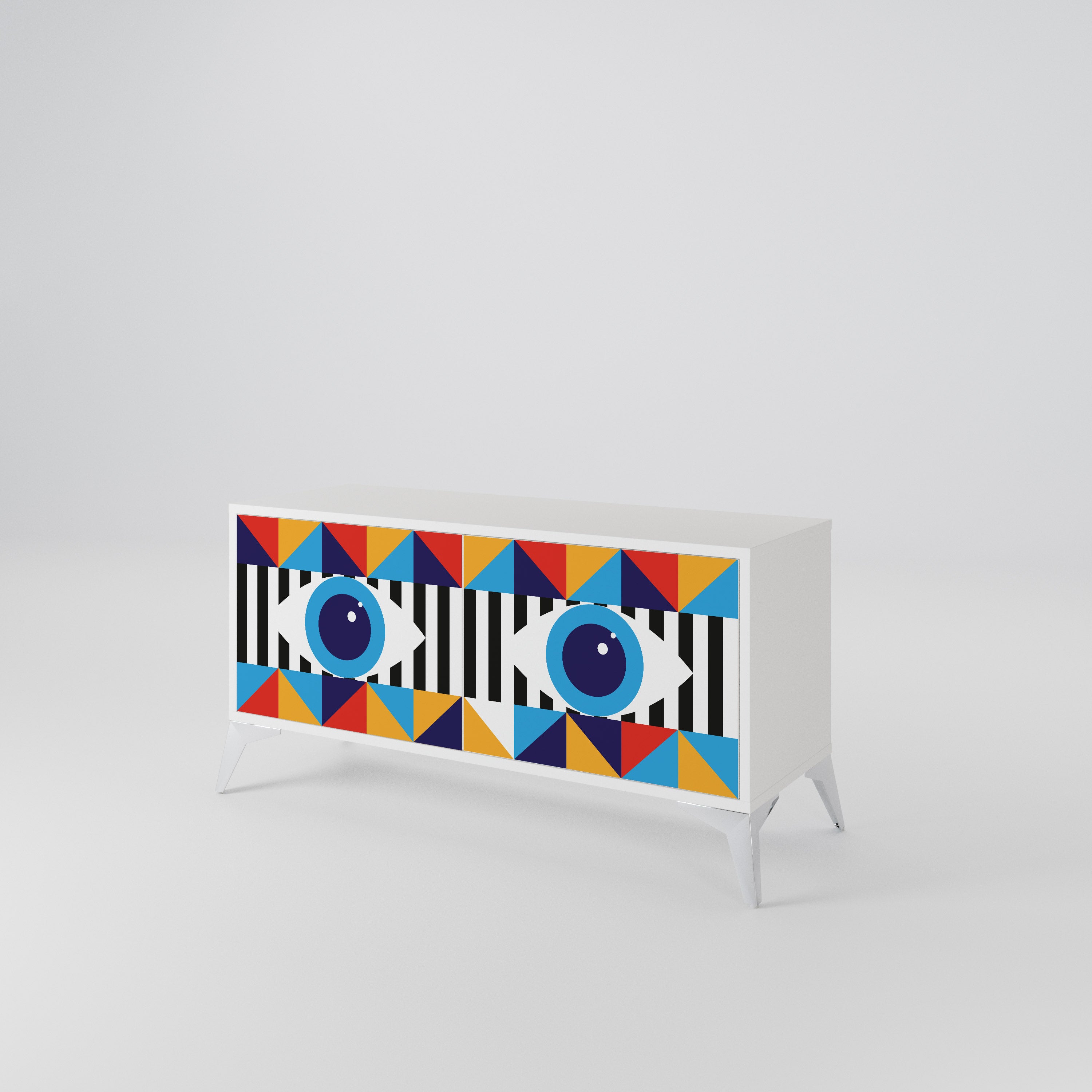 ABSTRACTION AND GEOMETRY Mueble de TV Compacto de 2 puertas