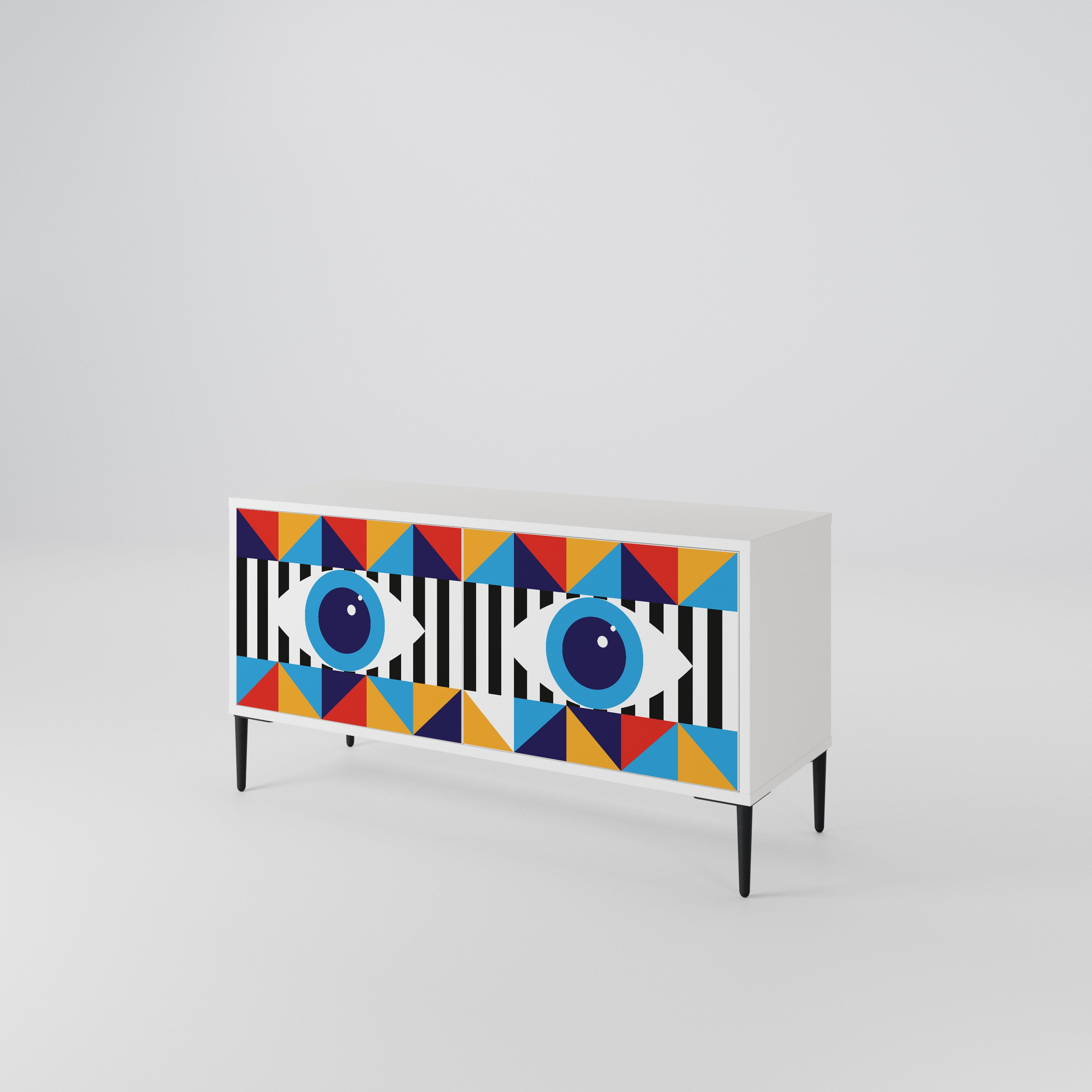 ABSTRACTION AND GEOMETRY Mueble de TV Compacto de 2 puertas