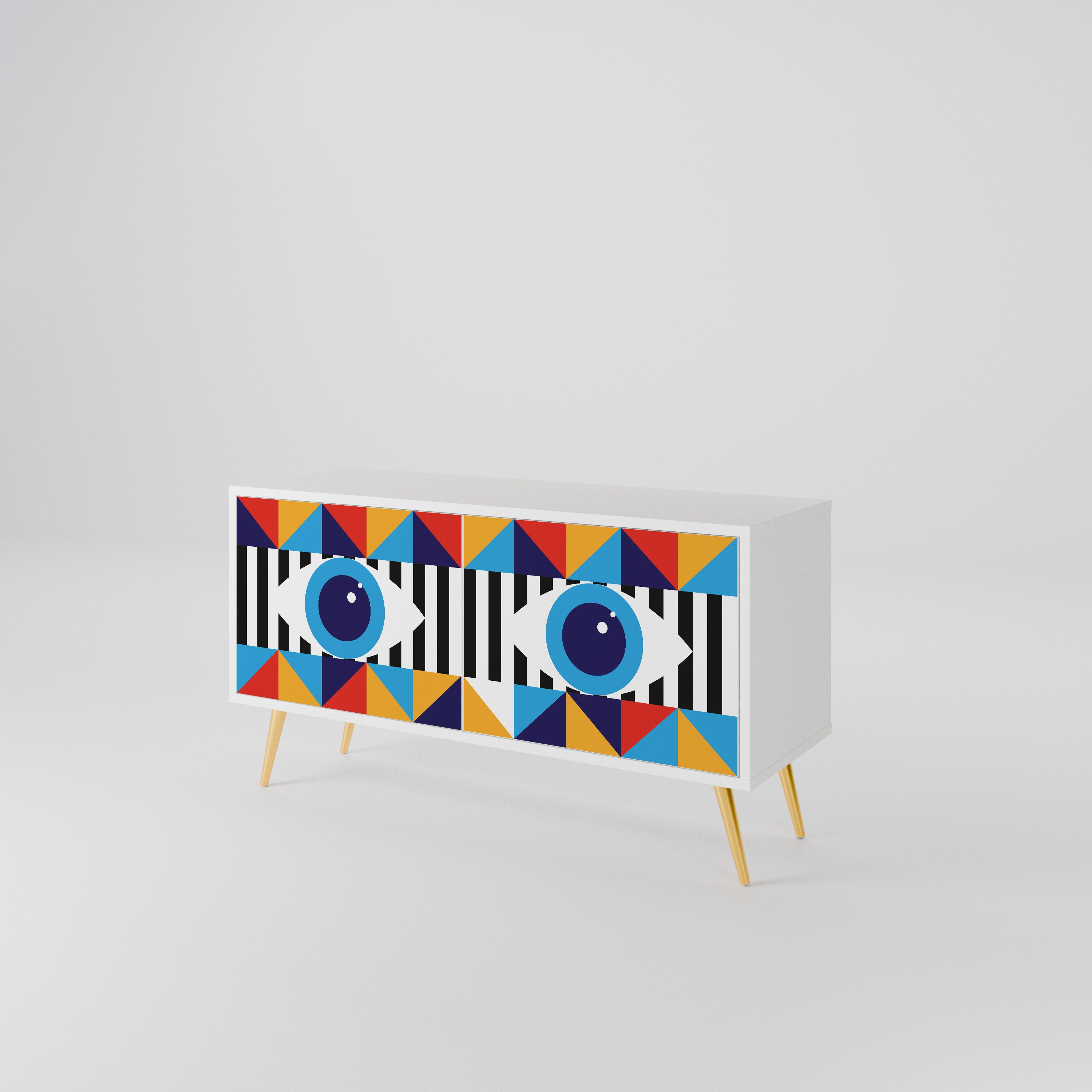 ABSTRACTION AND GEOMETRY Mueble de TV Compacto de 2 puertas
