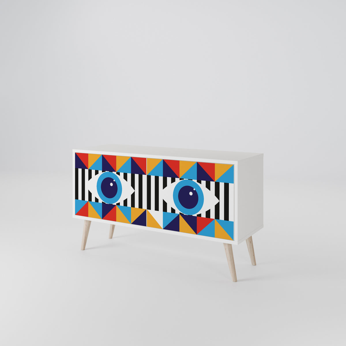 ABSTRACTION AND GEOMETRY Mueble de TV Compacto de 2 puertas
