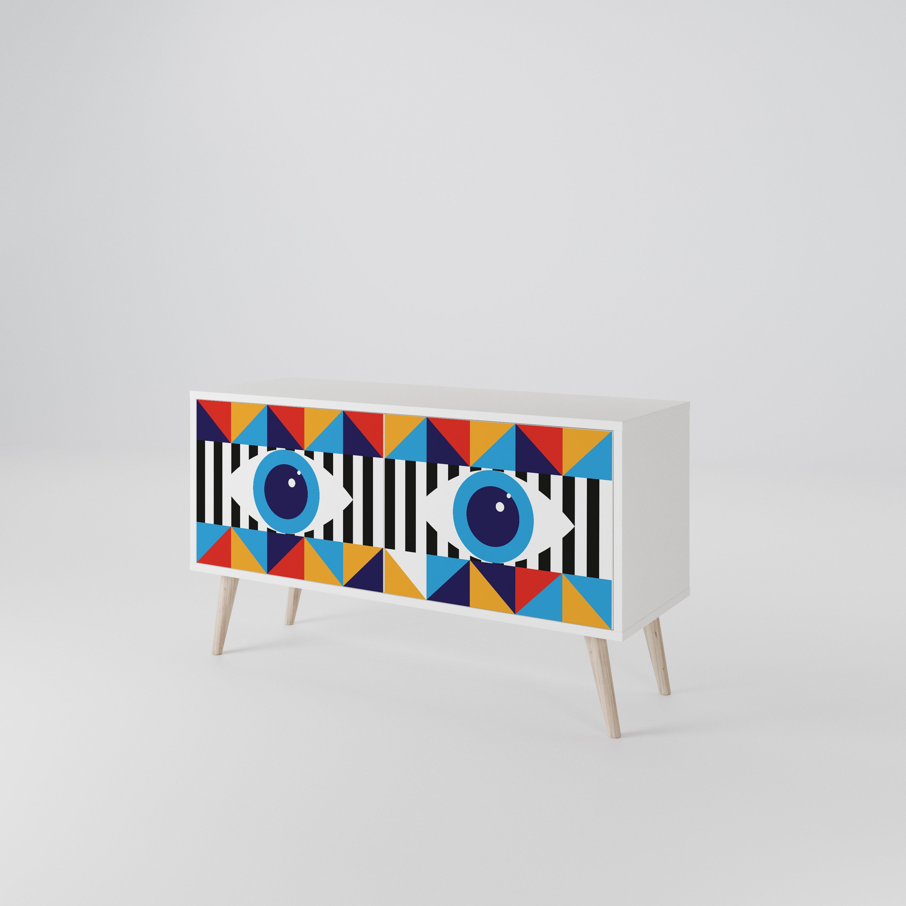 ABSTRACTION AND GEOMETRY Mueble de TV Compacto de 2 puertas