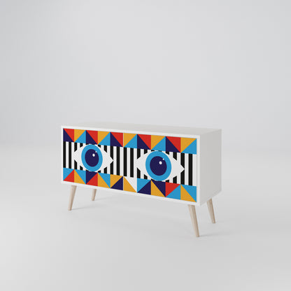 ABSTRACTION AND GEOMETRY Mueble de TV Compacto de 2 puertas