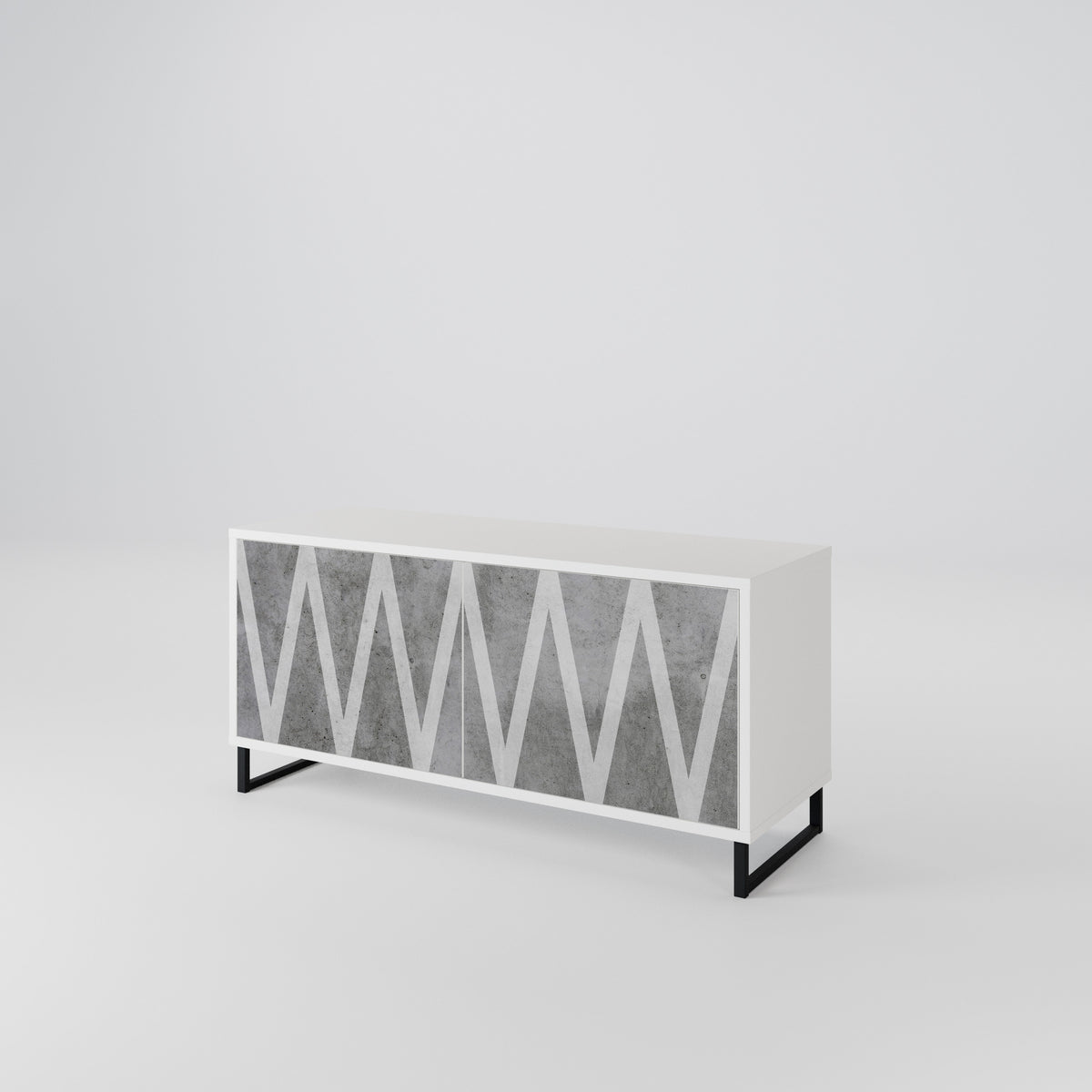 SOLID ZIG ZAG Mueble de TV Compacto de 2 puertas
