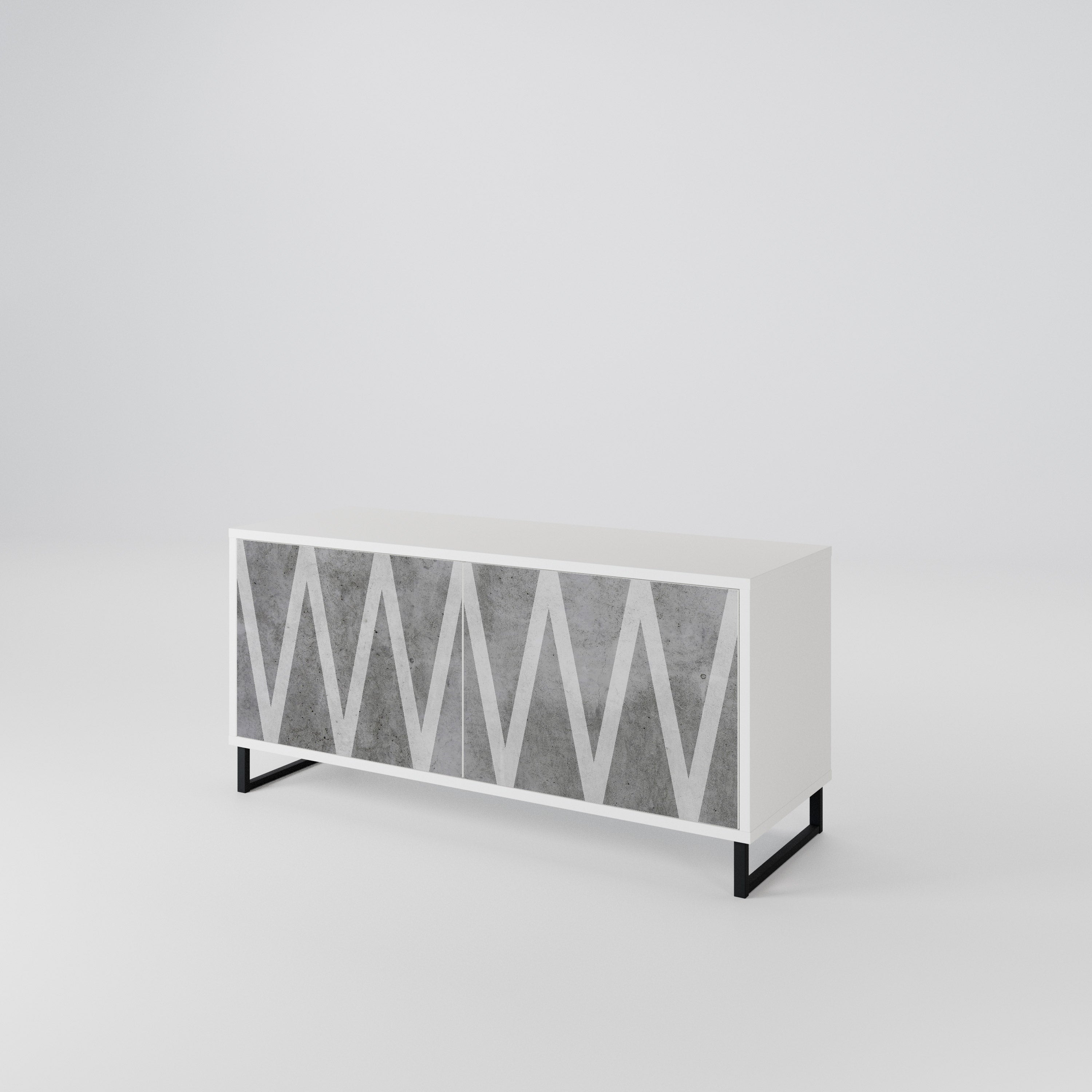 SOLID ZIG ZAG Mueble de TV Compacto de 2 puertas