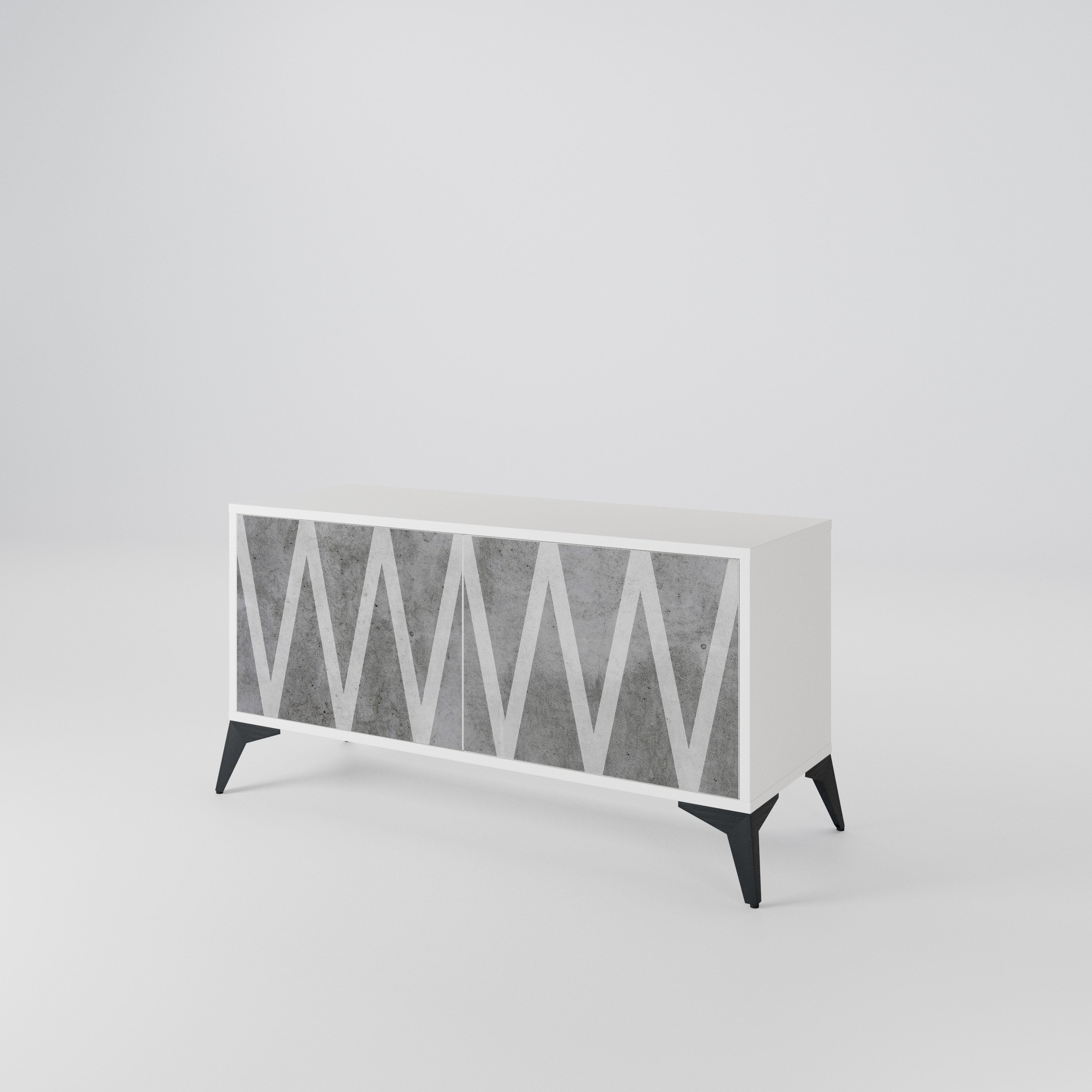 SOLID ZIG ZAG Mueble de TV Compacto de 2 puertas