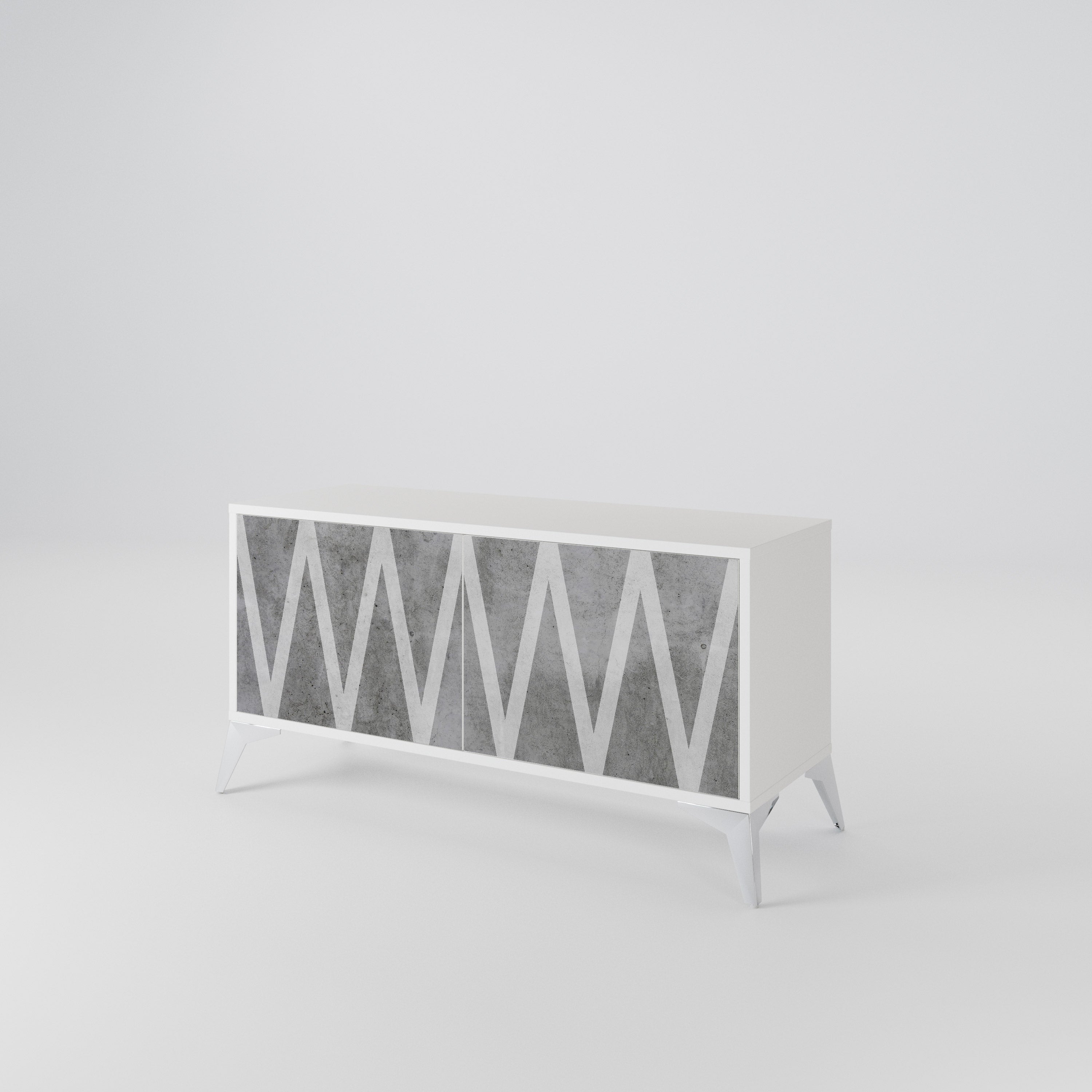 SOLID ZIG ZAG Mueble de TV Compacto de 2 puertas