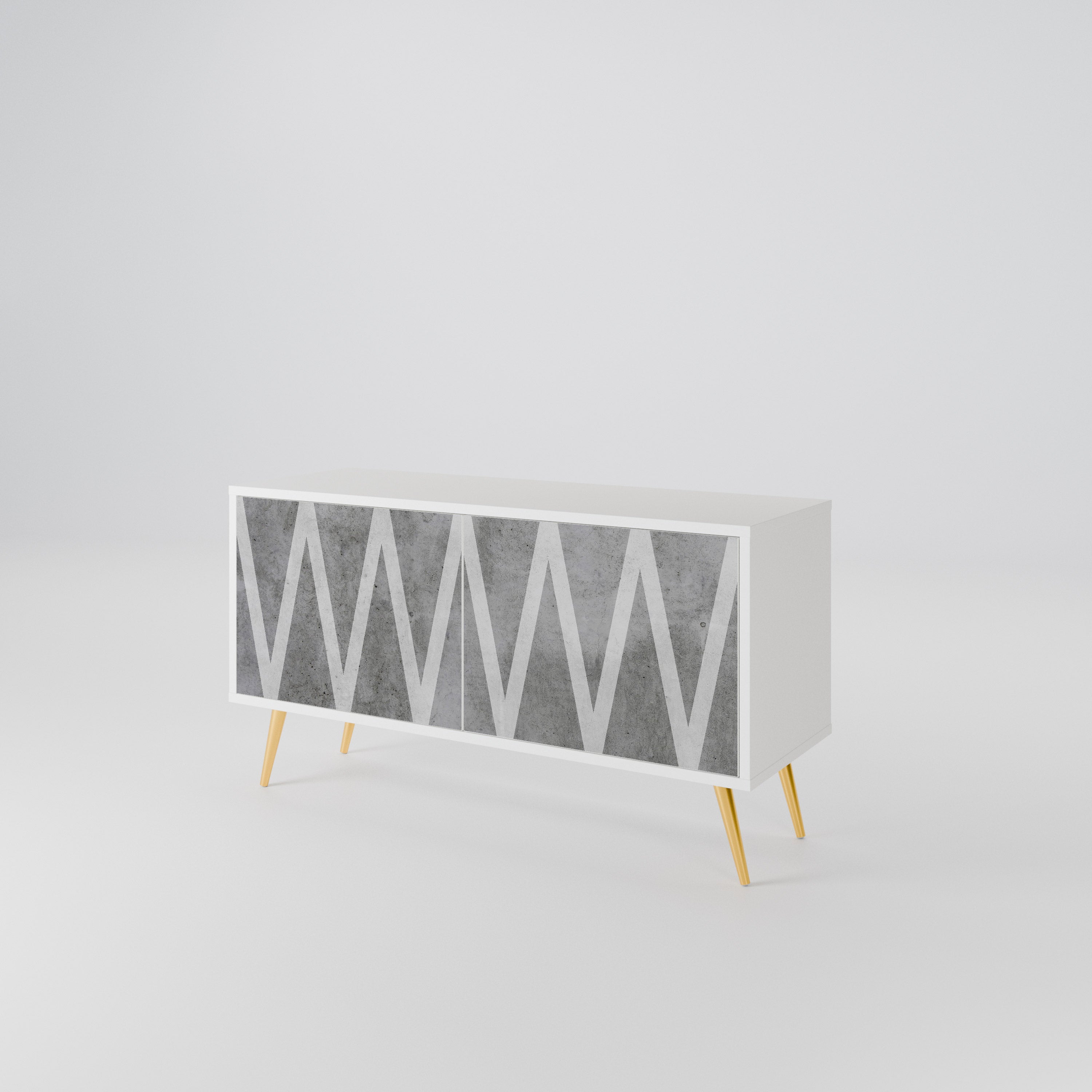 SOLID ZIG ZAG Mueble de TV Compacto de 2 puertas