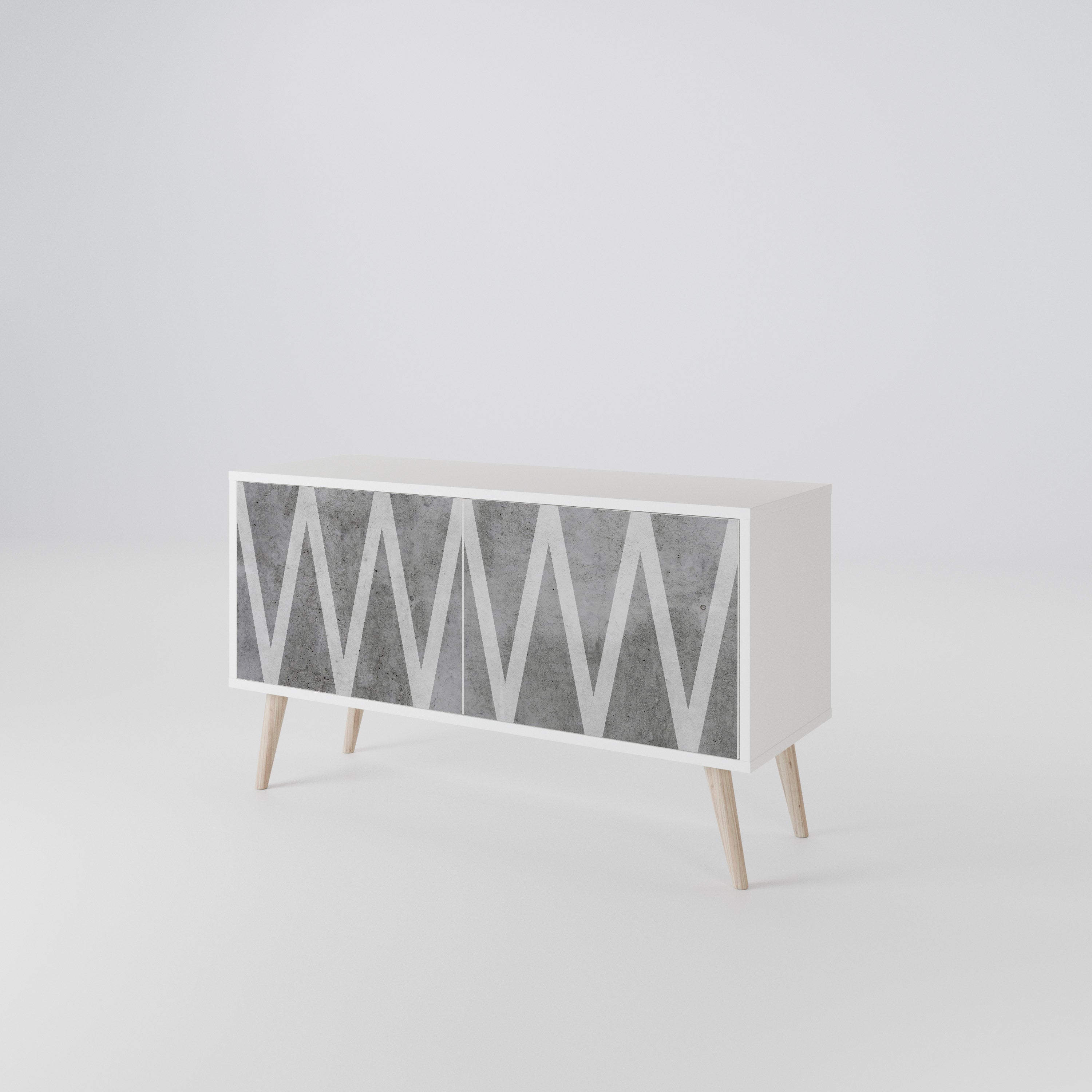 SOLID ZIG ZAG Mueble de TV Compacto de 2 puertas