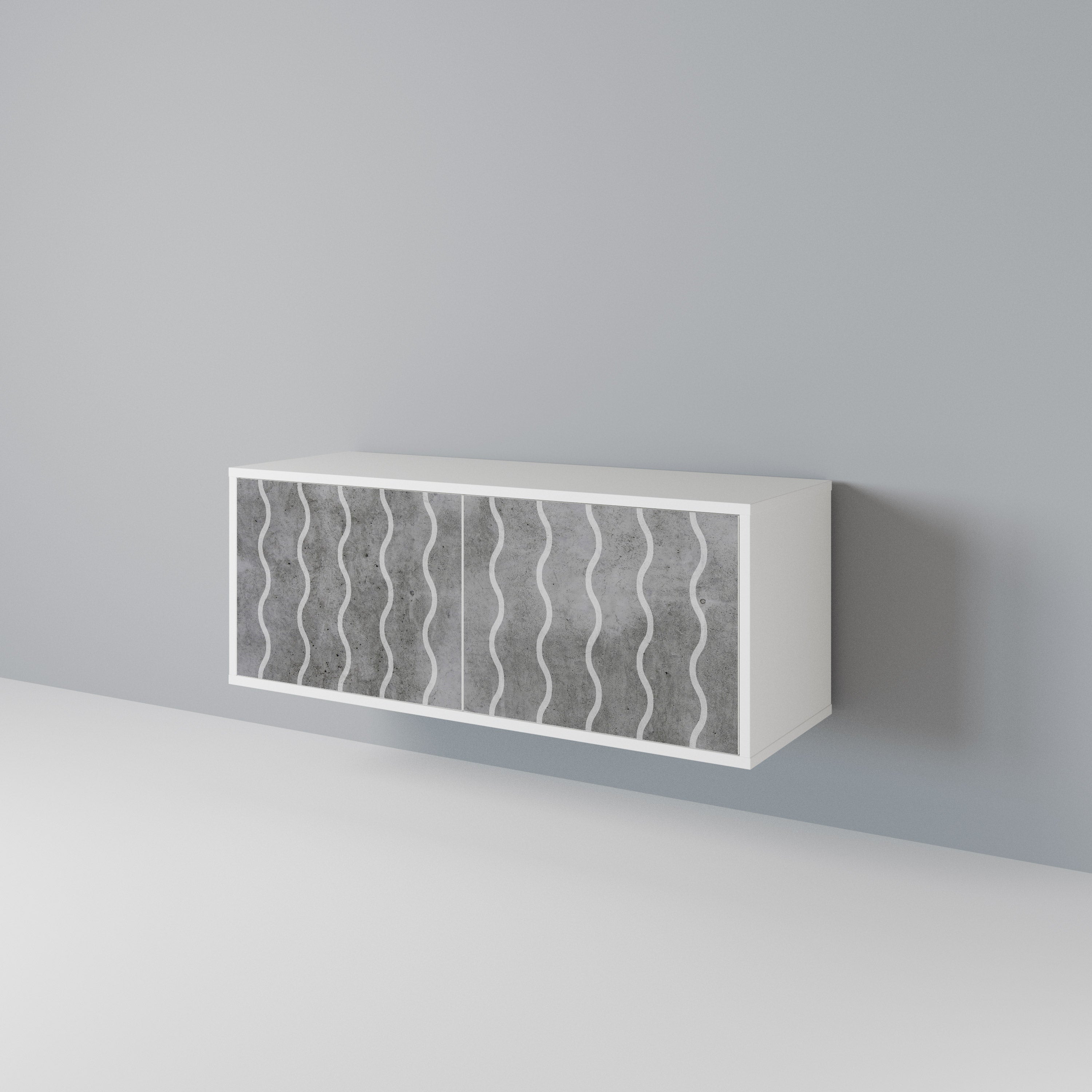 WAVES OF CONCRETE Mueble de TV Compacto de 2 puertas