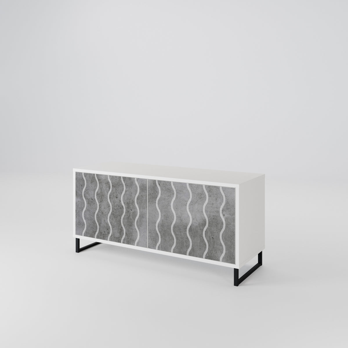 WAVES OF CONCRETE Mueble de TV Compacto de 2 puertas