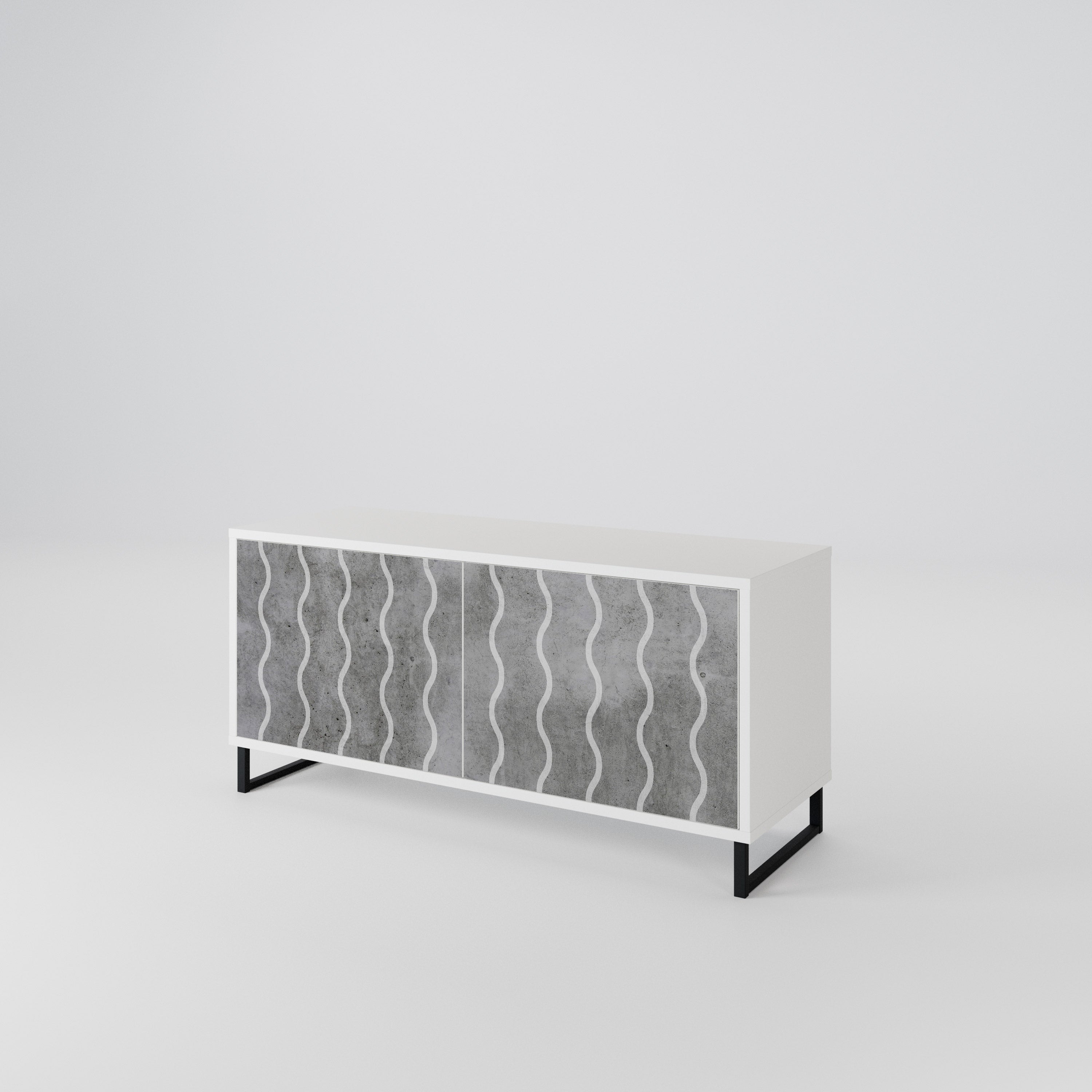 WAVES OF CONCRETE Mueble de TV Compacto de 2 puertas