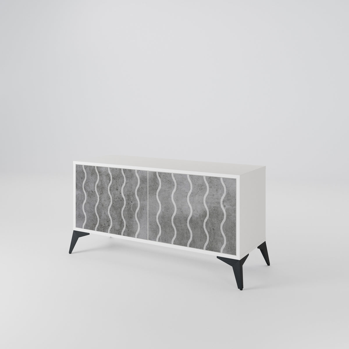 WAVES OF CONCRETE Mueble de TV Compacto de 2 puertas