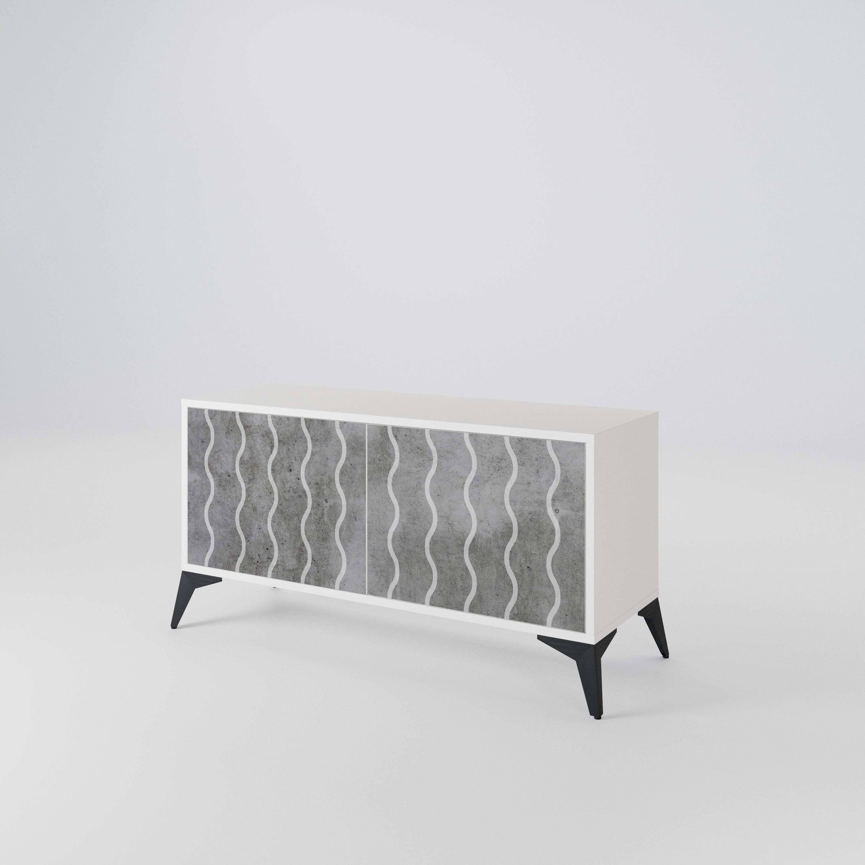 WAVES OF CONCRETE Mueble de TV Compacto de 2 puertas