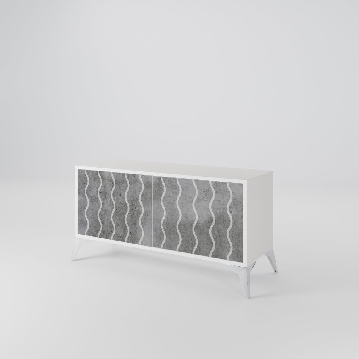 WAVES OF CONCRETE Mueble de TV Compacto de 2 puertas