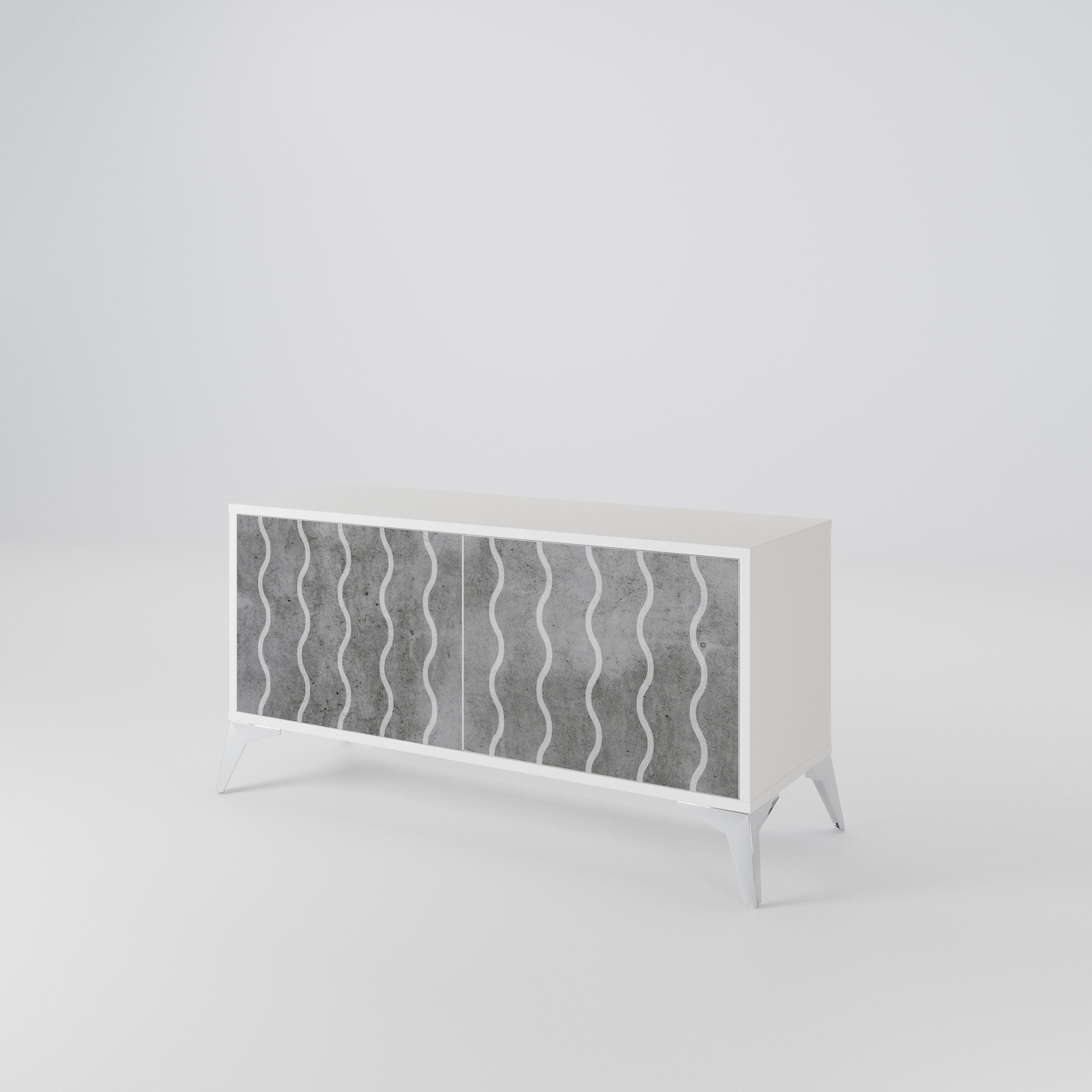 WAVES OF CONCRETE Mueble de TV Compacto de 2 puertas