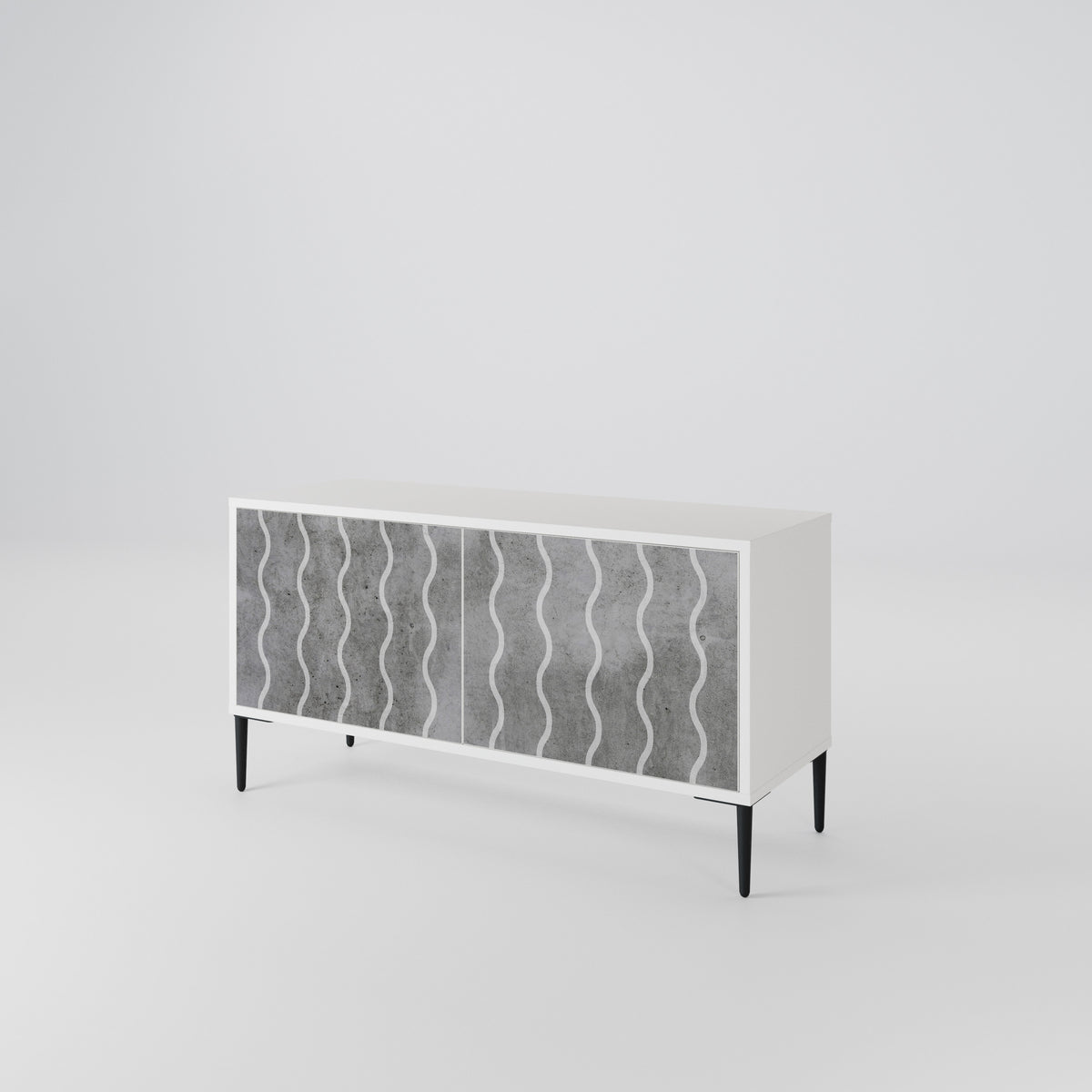 WAVES OF CONCRETE Mueble de TV Compacto de 2 puertas