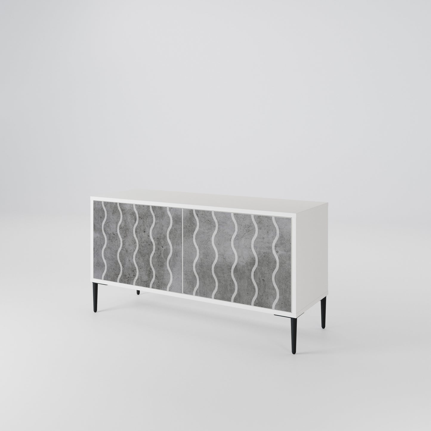 WAVES OF CONCRETE Mueble de TV Compacto de 2 puertas