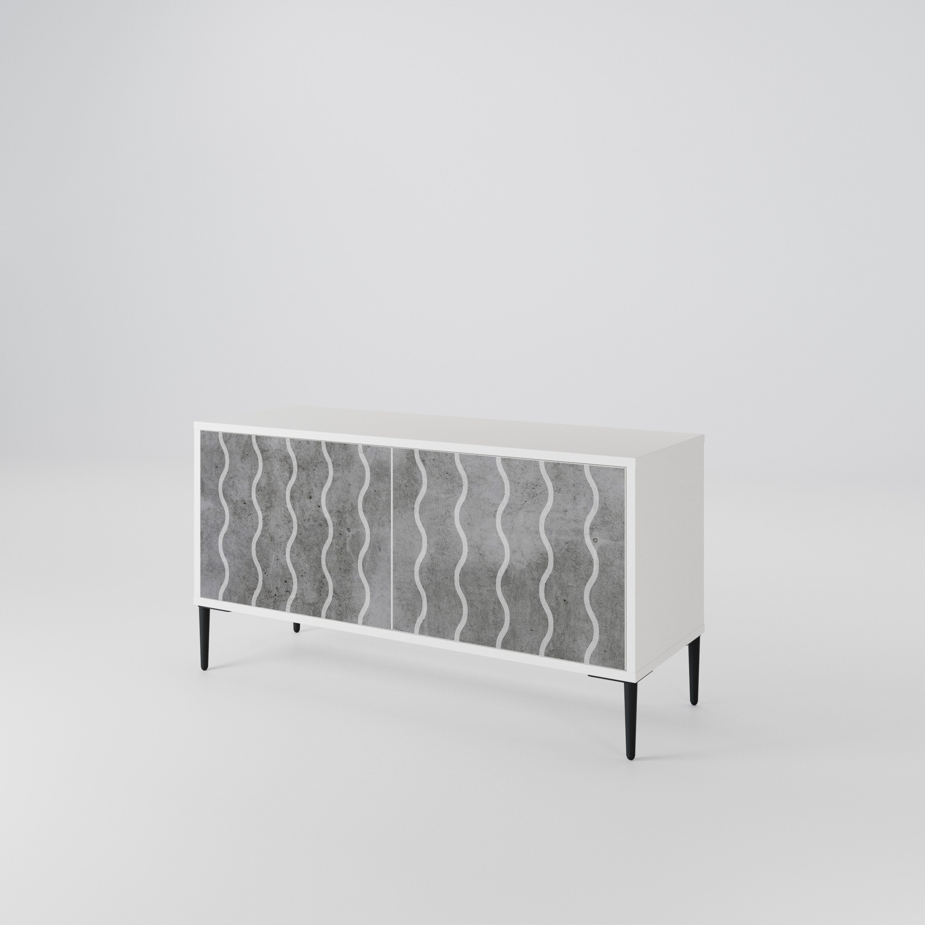 WAVES OF CONCRETE Mueble de TV Compacto de 2 puertas