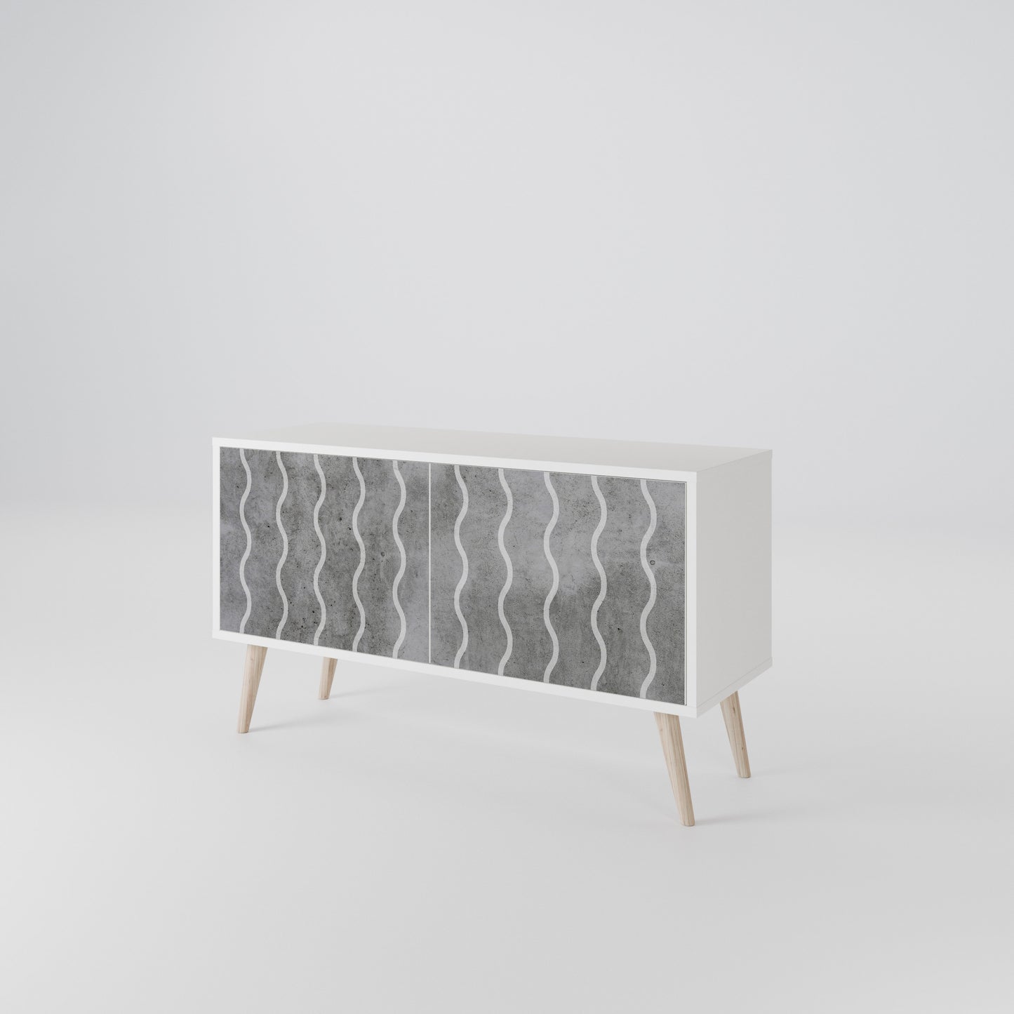 WAVES OF CONCRETE Mueble de TV Compacto de 2 puertas