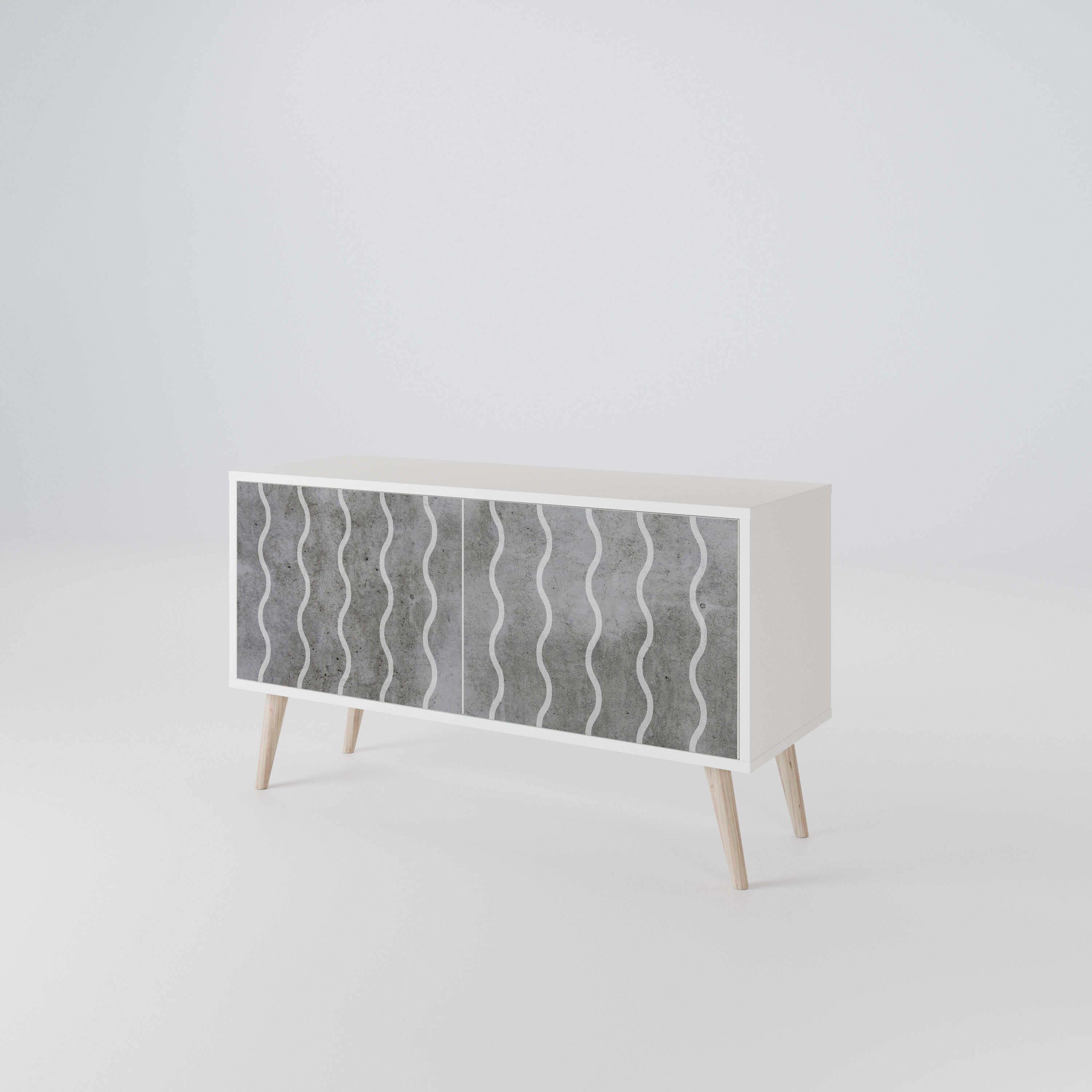 WAVES OF CONCRETE Mueble de TV Compacto de 2 puertas