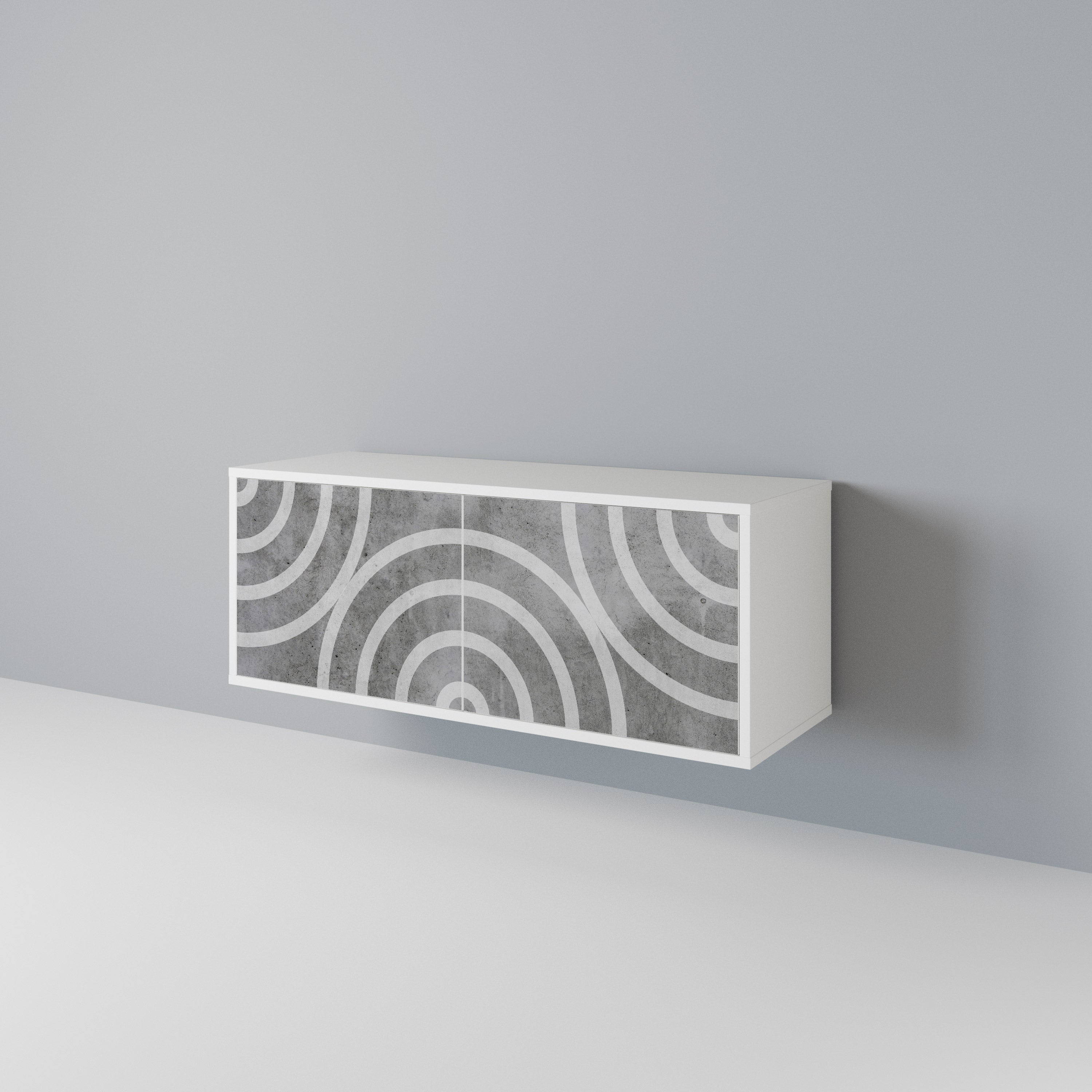 CIRCLE CONCRETE Mueble de TV Compacto de 2 puertas