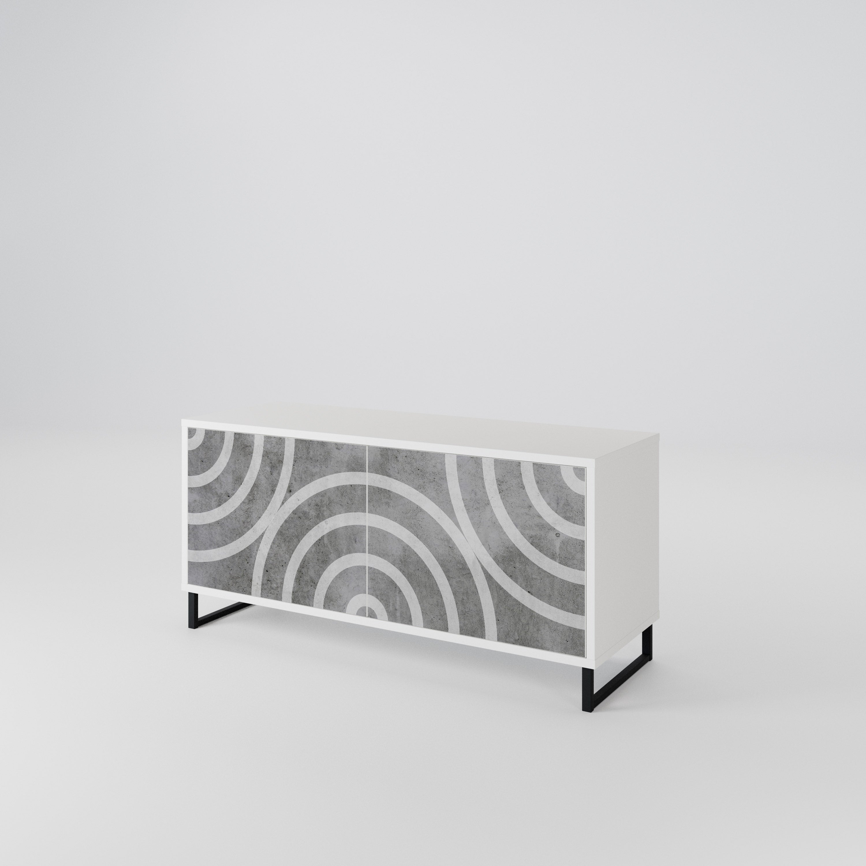 CIRCLE CONCRETE Mueble de TV Compacto de 2 puertas