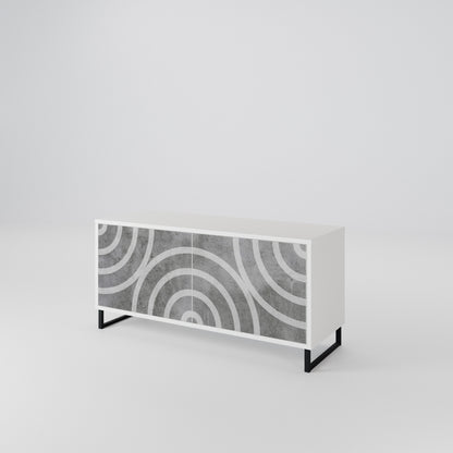 CIRCLE CONCRETE Mueble de TV Compacto de 2 puertas
