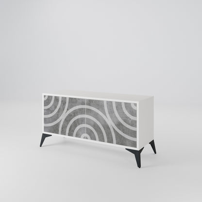 CIRCLE CONCRETE Mueble de TV Compacto de 2 puertas