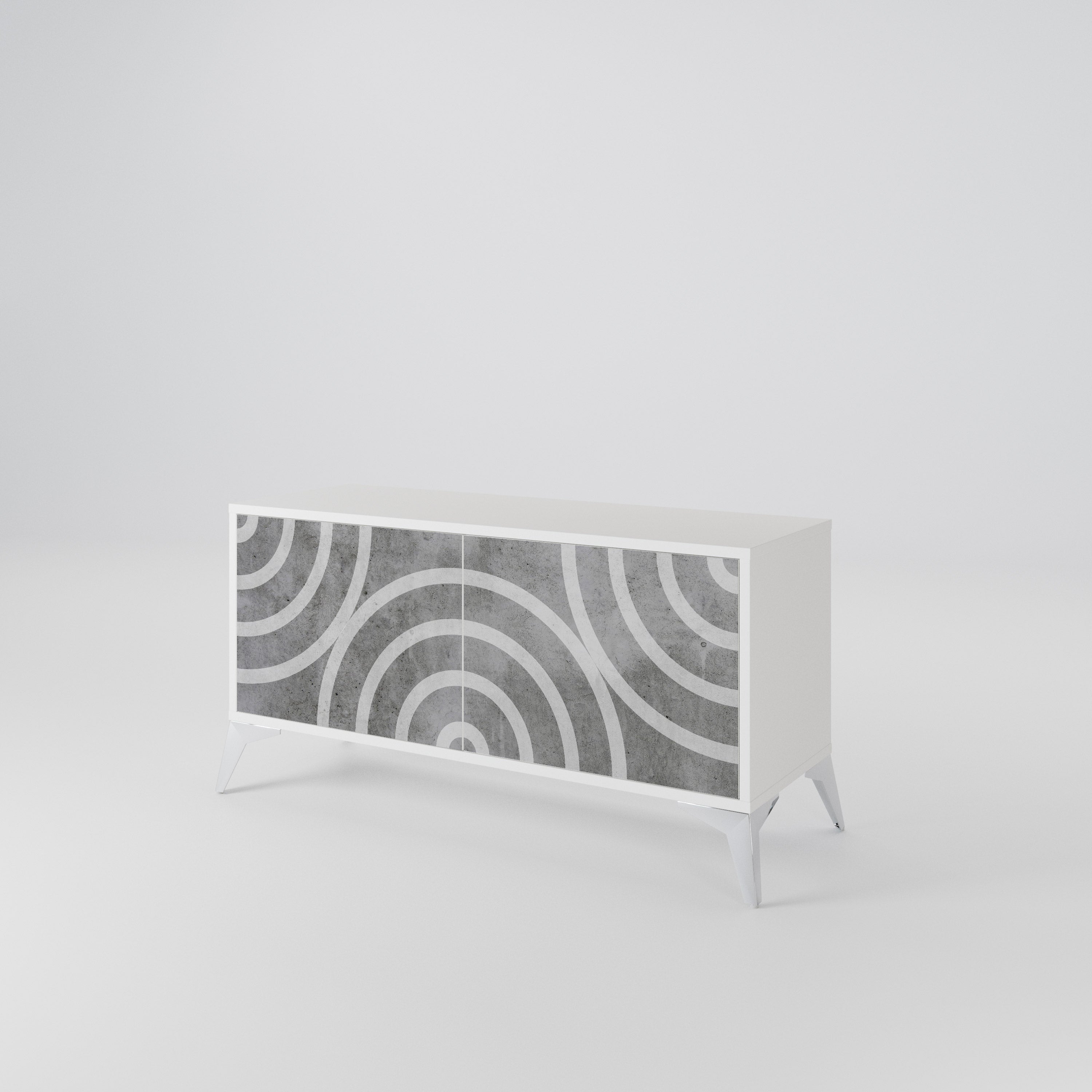 CIRCLE CONCRETE Mueble de TV Compacto de 2 puertas