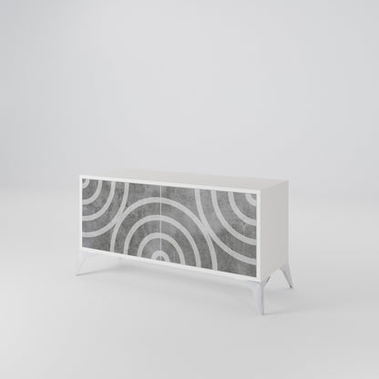 CIRCLE CONCRETE Mueble de TV Compacto de 2 puertas