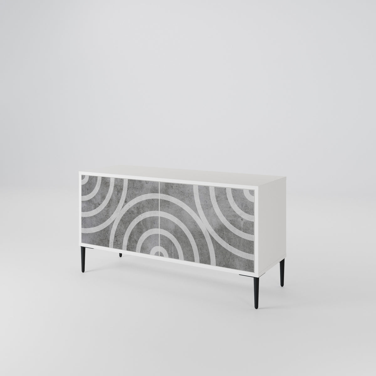 CIRCLE CONCRETE Mueble de TV Compacto de 2 puertas