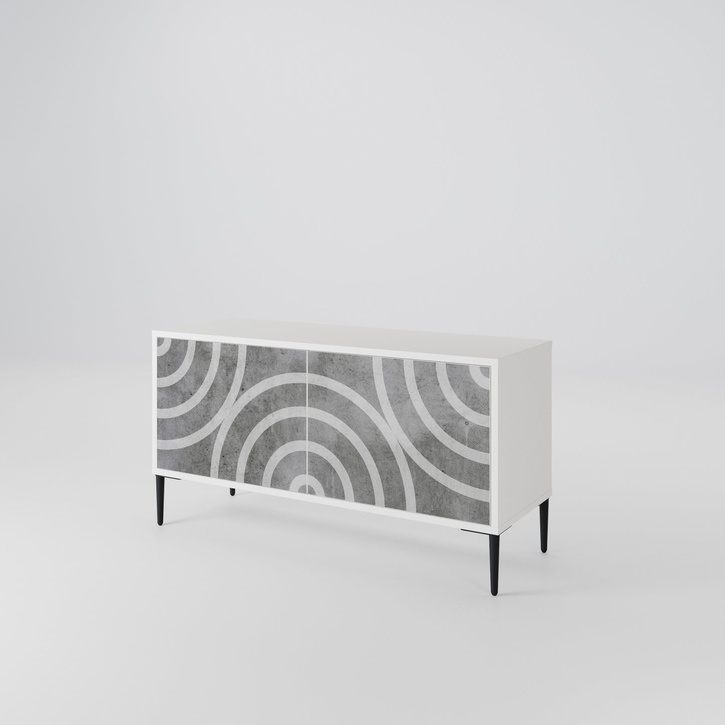 CIRCLE CONCRETE Mueble de TV Compacto de 2 puertas