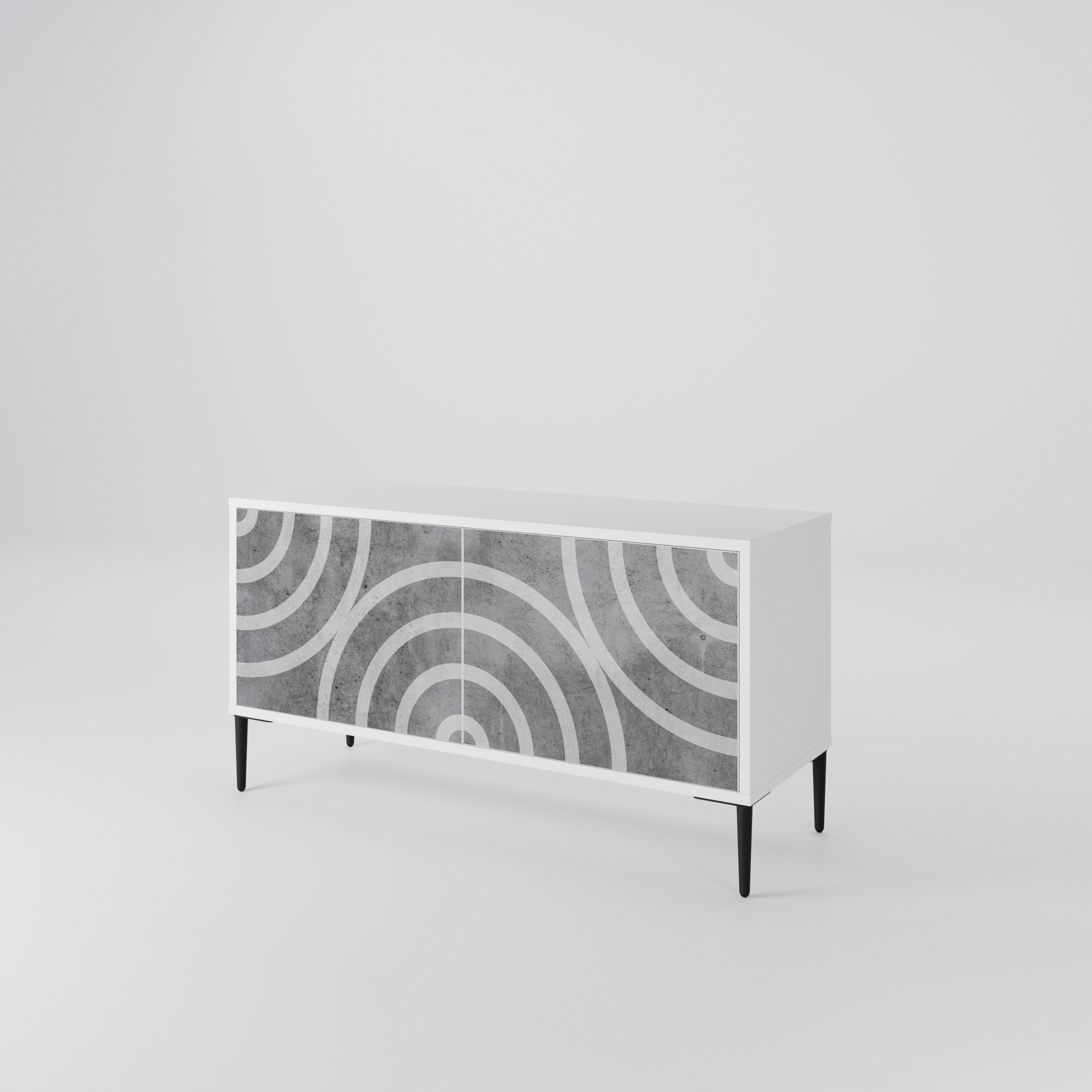 CIRCLE CONCRETE Mueble de TV Compacto de 2 puertas