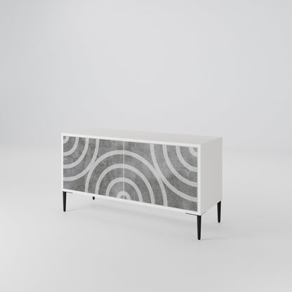 CIRCLE CONCRETE Mueble de TV Compacto de 2 puertas