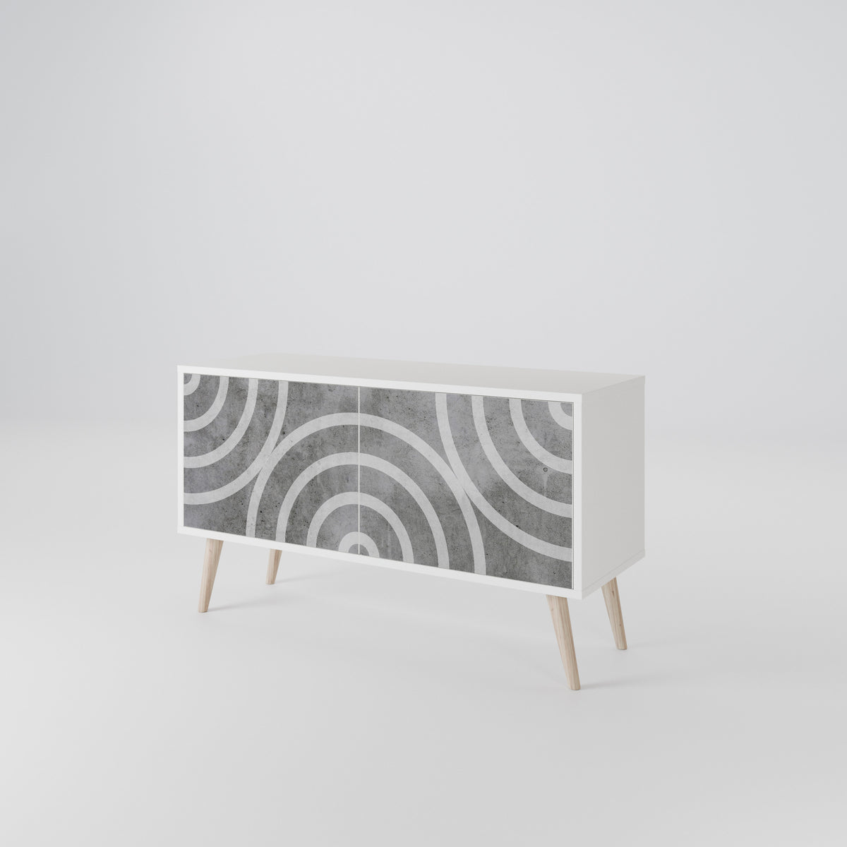 CIRCLE CONCRETE Mueble de TV Compacto de 2 puertas