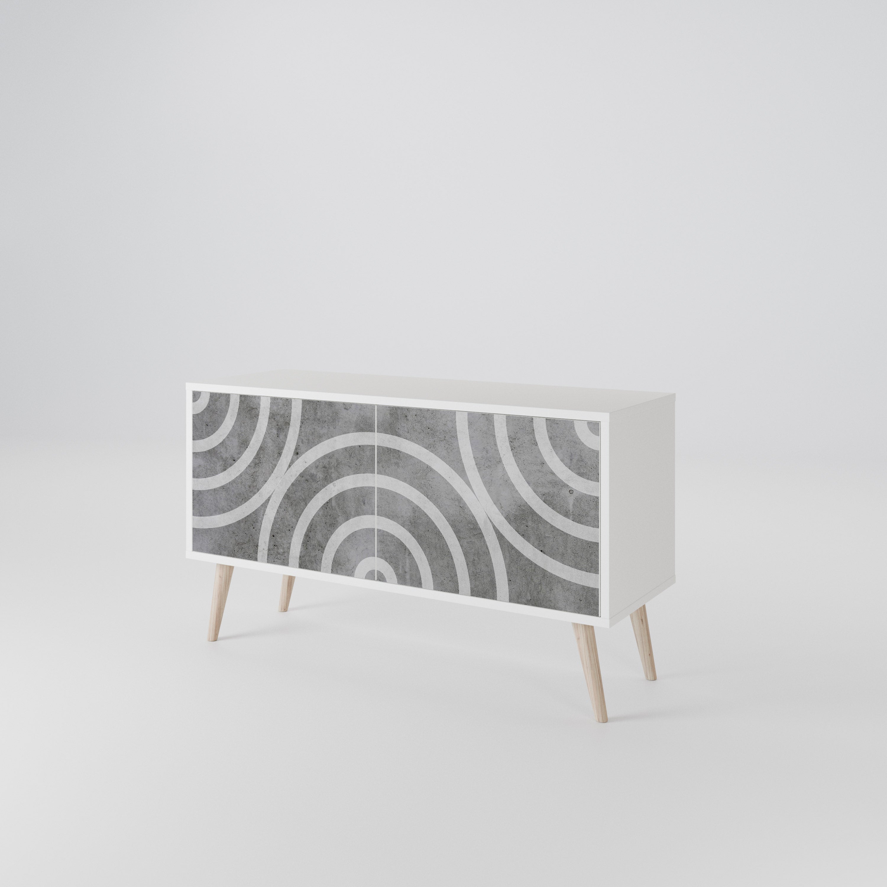 CIRCLE CONCRETE Mueble de TV Compacto de 2 puertas