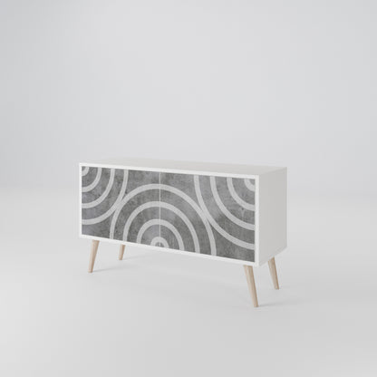 CIRCLE CONCRETE Mueble de TV Compacto de 2 puertas