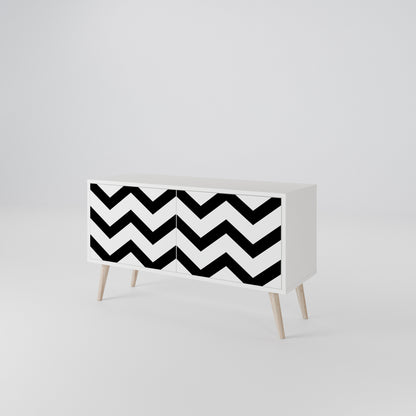 CLASSIC ZIG ZAG Mueble de TV Compacto de 2 puertas