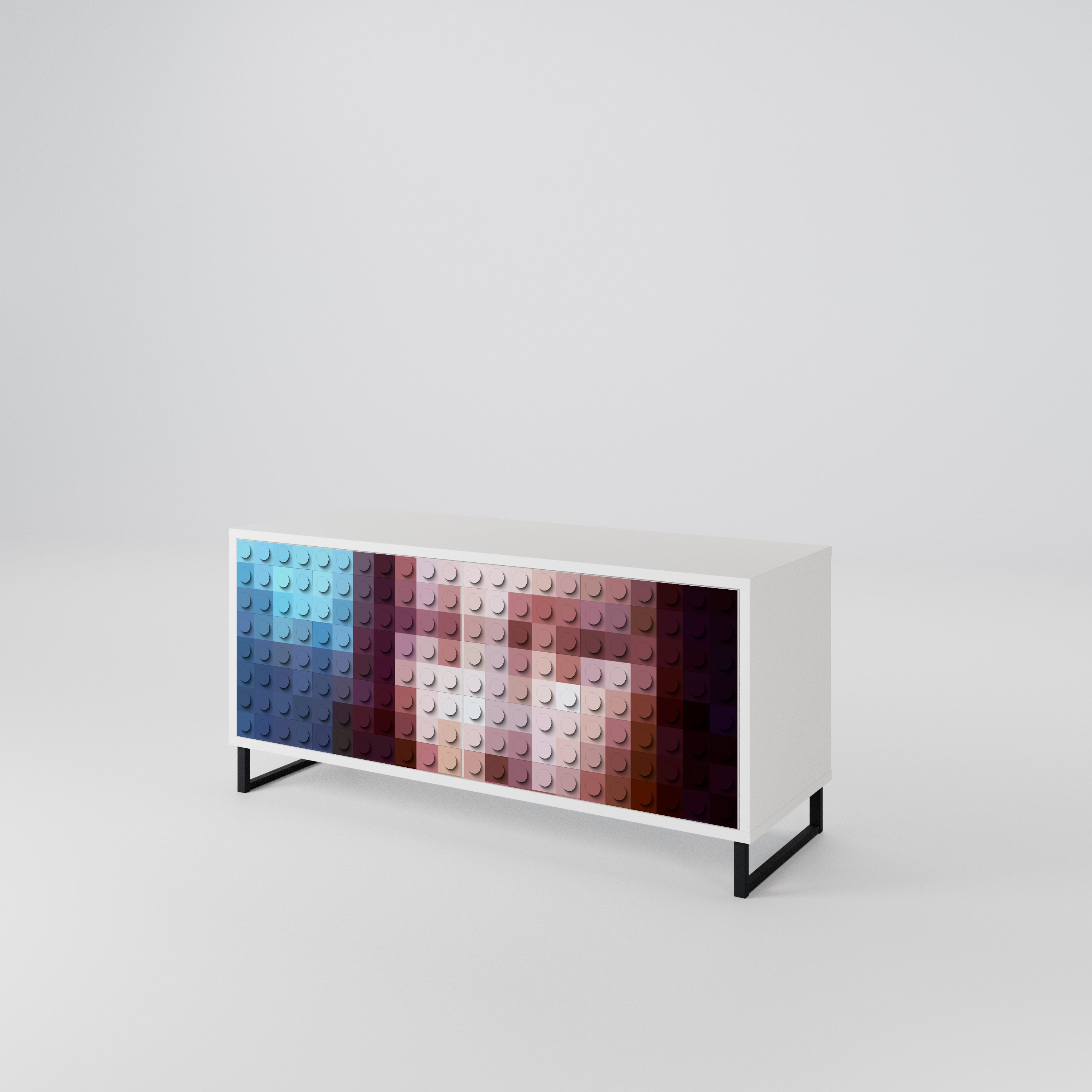 CONSTRUCTIVE ART Mueble de TV Compacto de 2 puertas