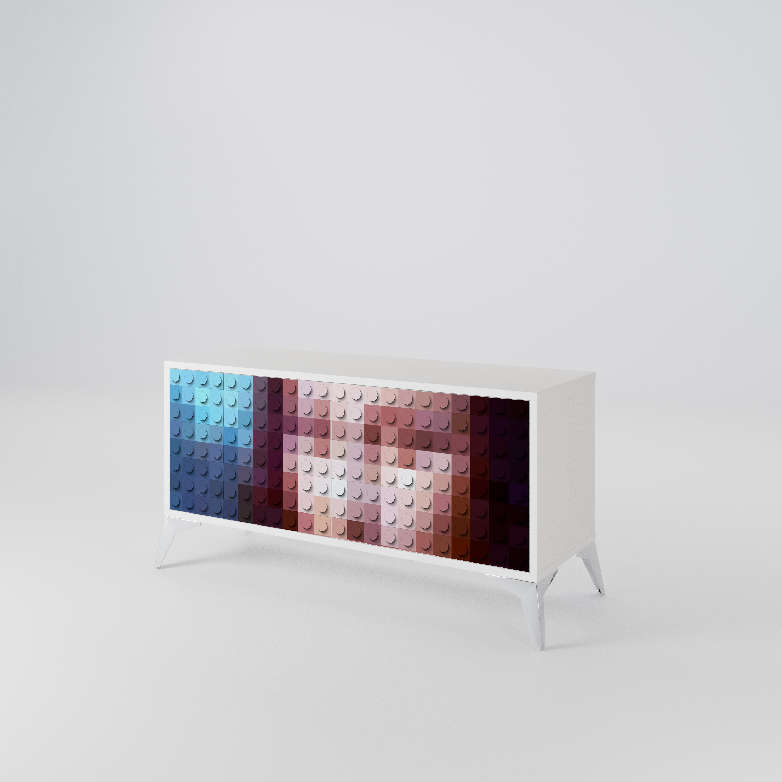CONSTRUCTIVE ART Mueble de TV Compacto de 2 puertas