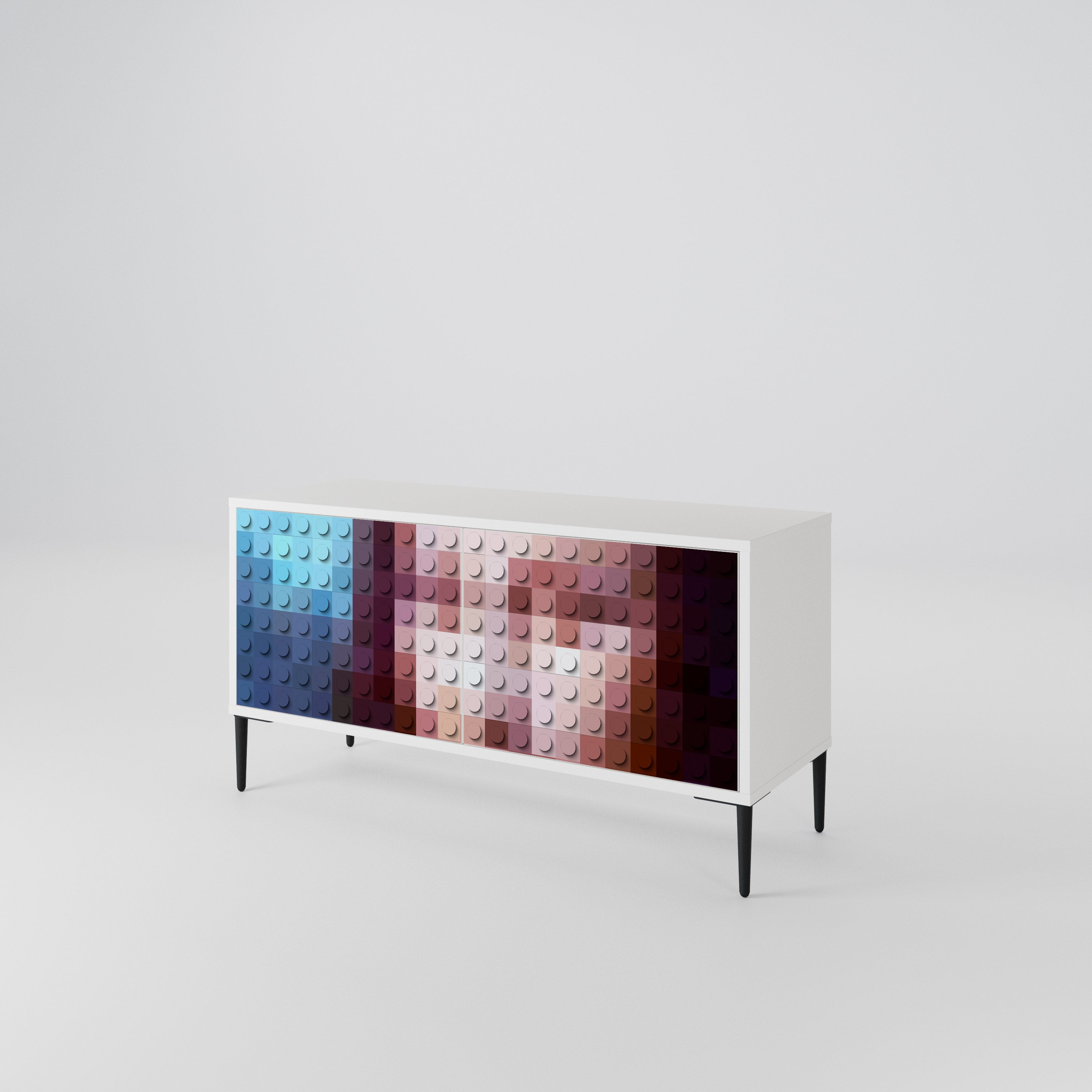 CONSTRUCTIVE ART Mueble de TV Compacto de 2 puertas