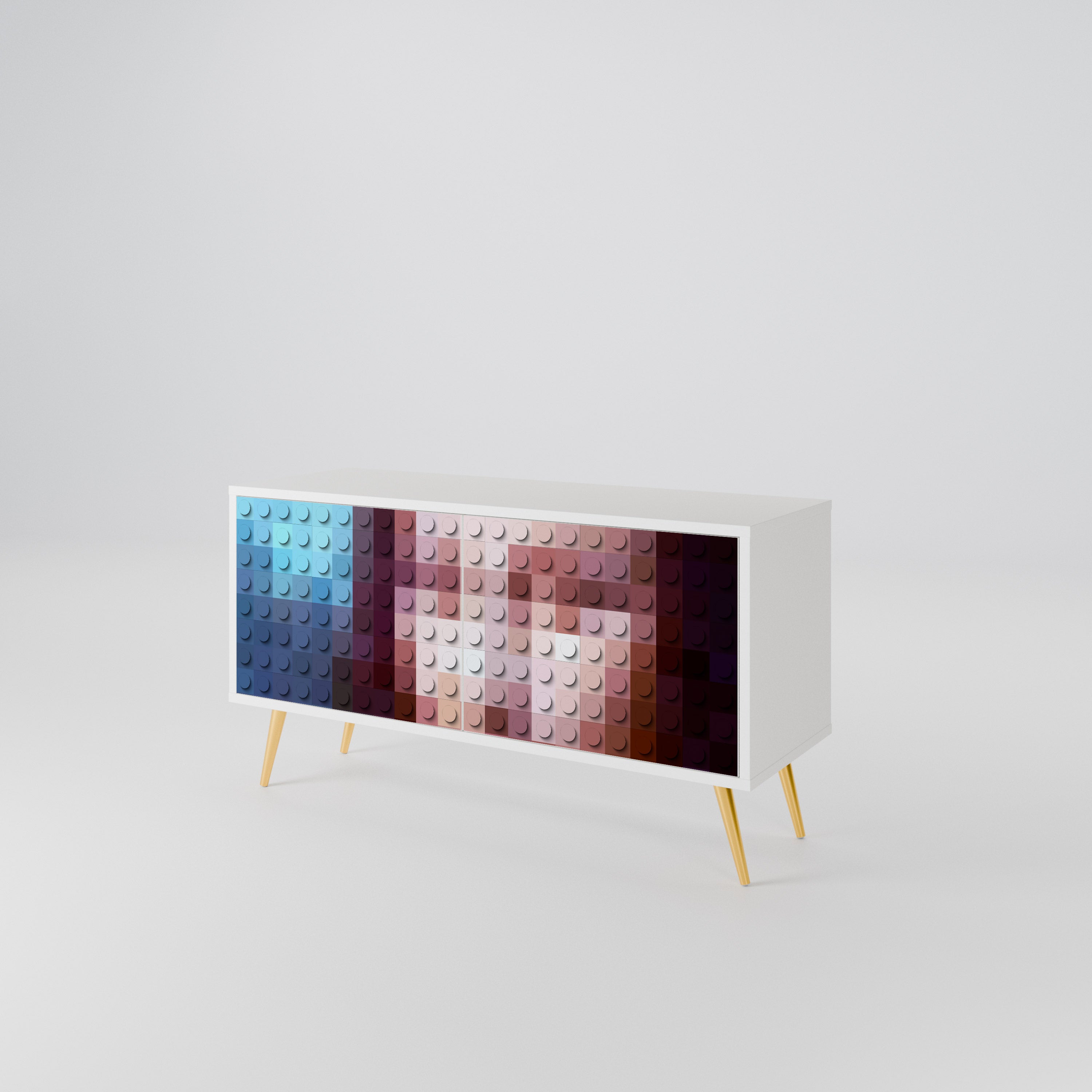 CONSTRUCTIVE ART Mueble de TV Compacto de 2 puertas